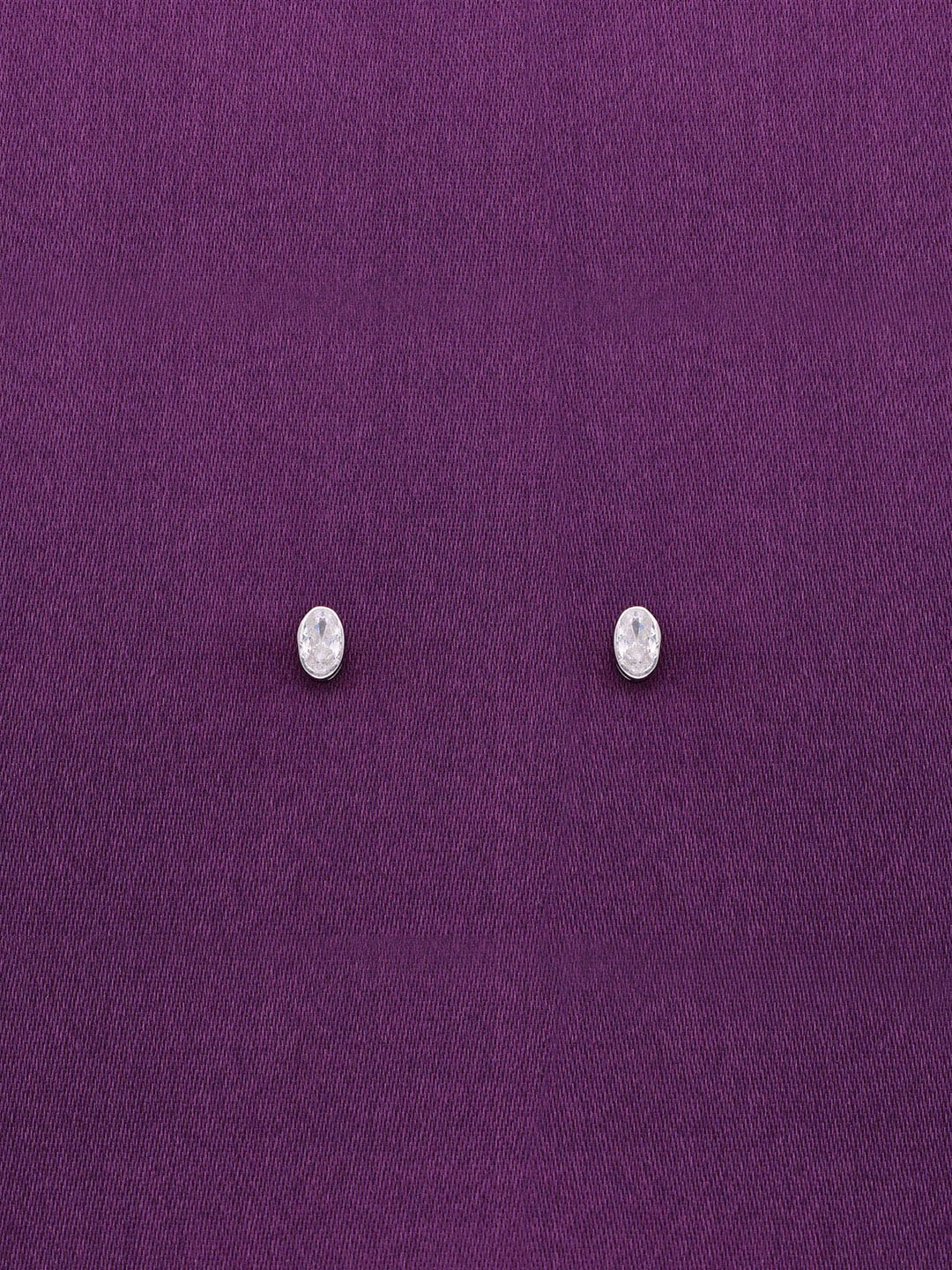 

KAI JEWEL Rhodium-Plated 92.5 Sterling Silver Contemporary Cubic Zirconia Studs Earrings