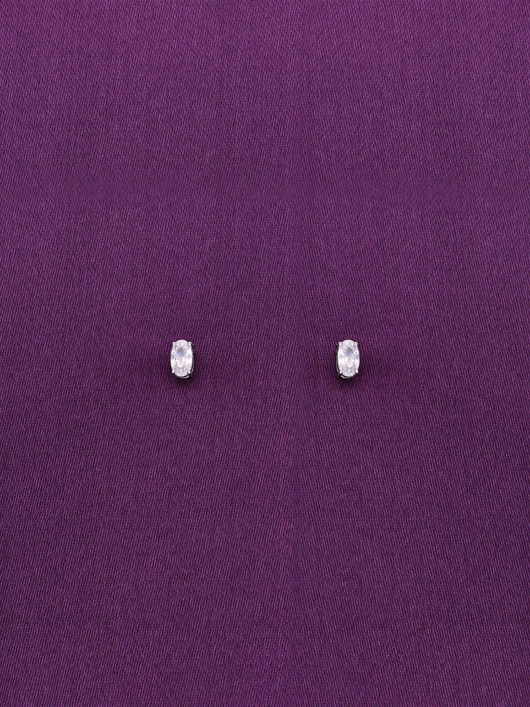 

KAI JEWEL 92.5 Sterling Silver Rhodium-Plated Cubic Zirconia Studded Studs Earrings