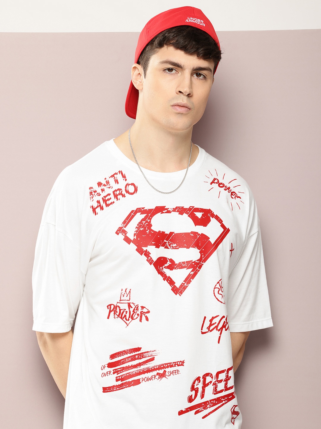 

Kook N Keech Superman Men Superman Printed Oversized T-shirt, White