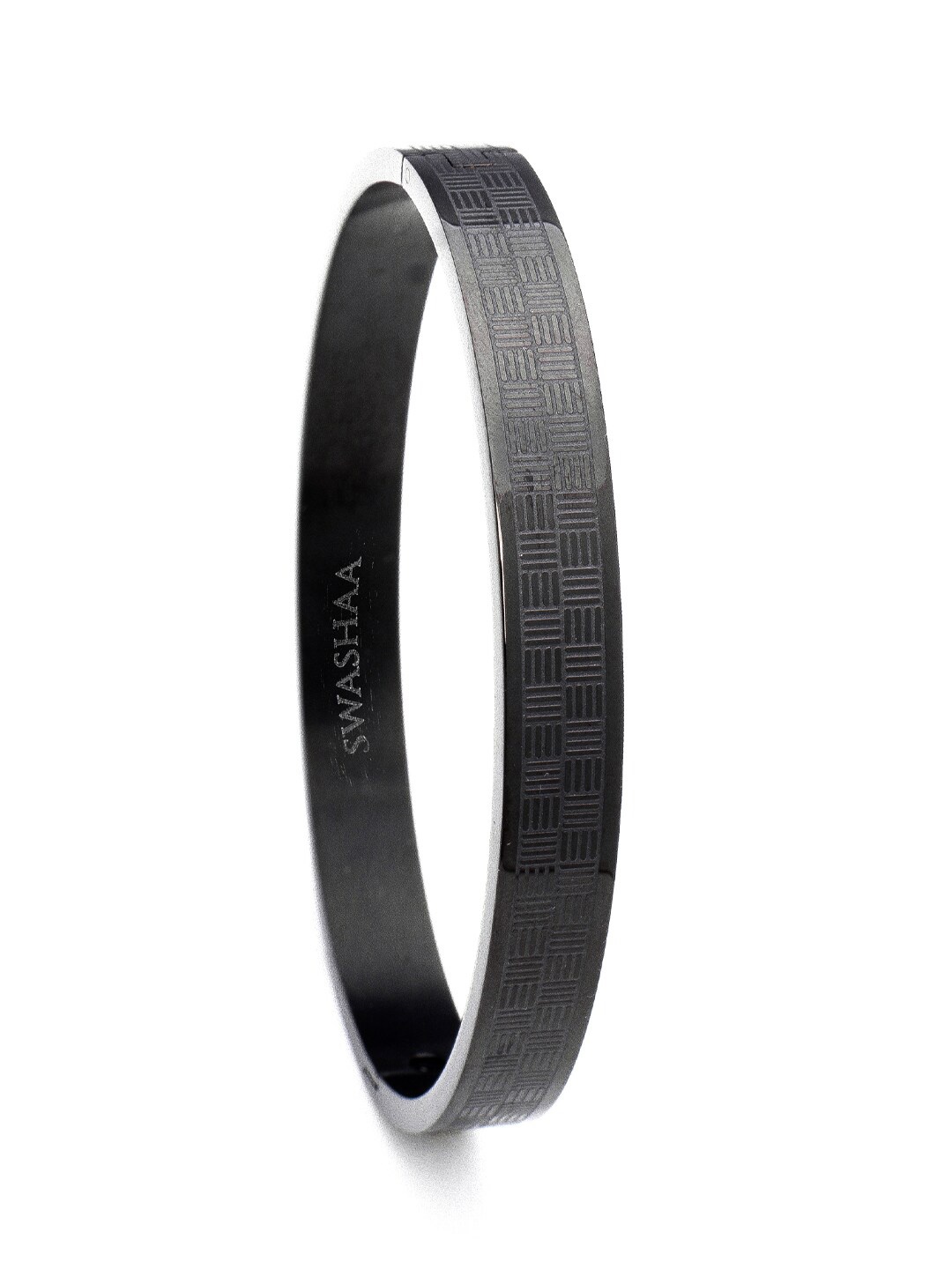 

SWASHAA Men Stainless Steel Kada Bracelet, Black