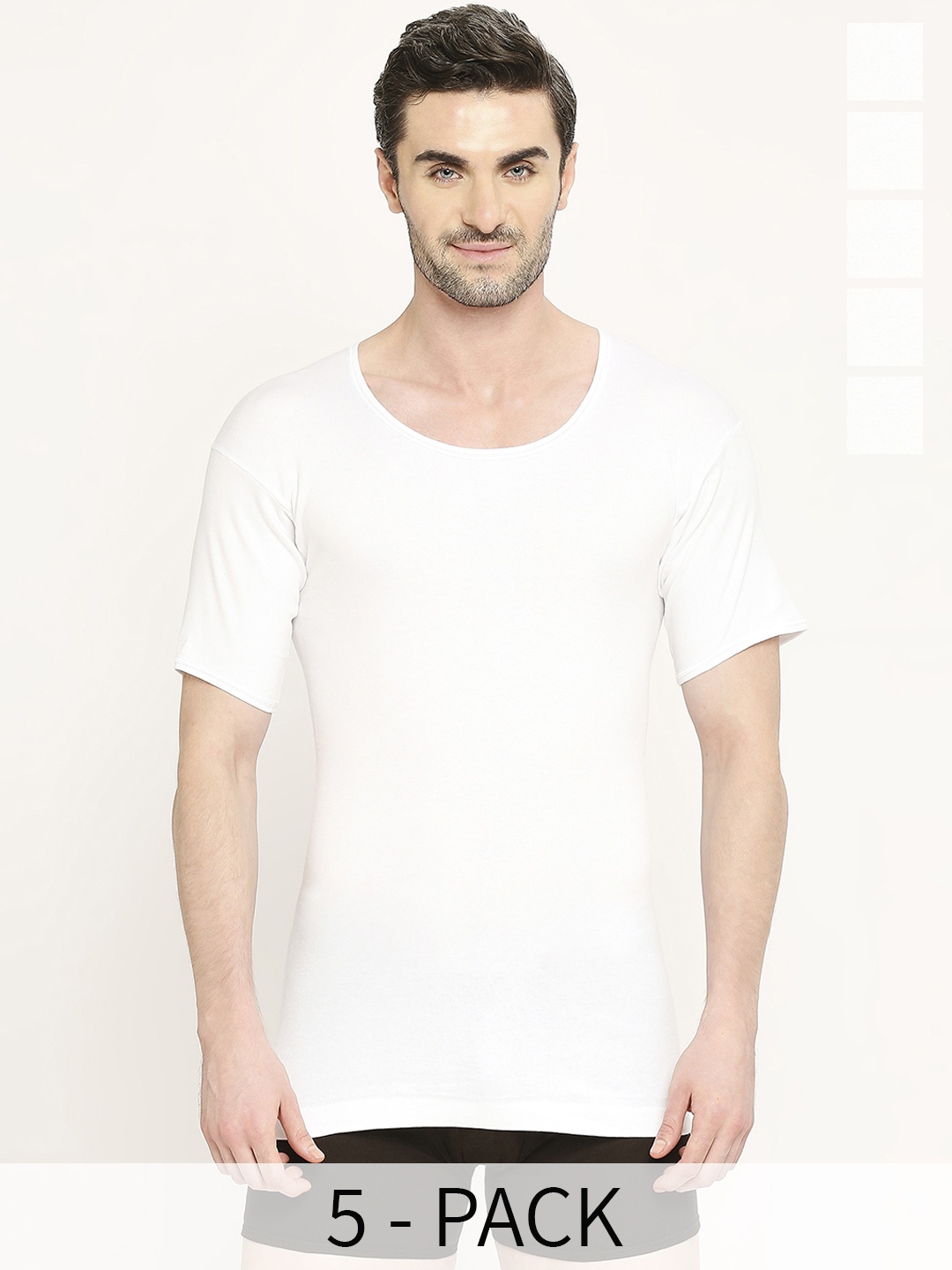 

VIP Pack Of 5 flexible Pure Cotton Undershirt Innerwear Vests, White