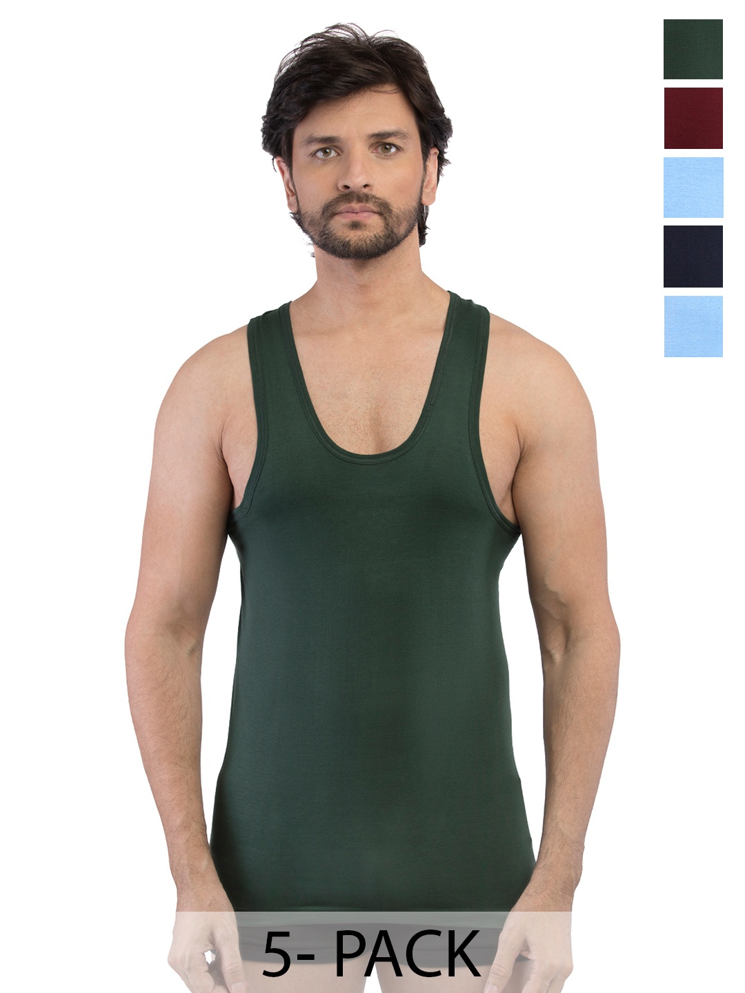 

VIP Pack Of 5 Assorted Pure Cotton Innerwear Vests VP-MI-VS-SPCRN-10P-PO5-80