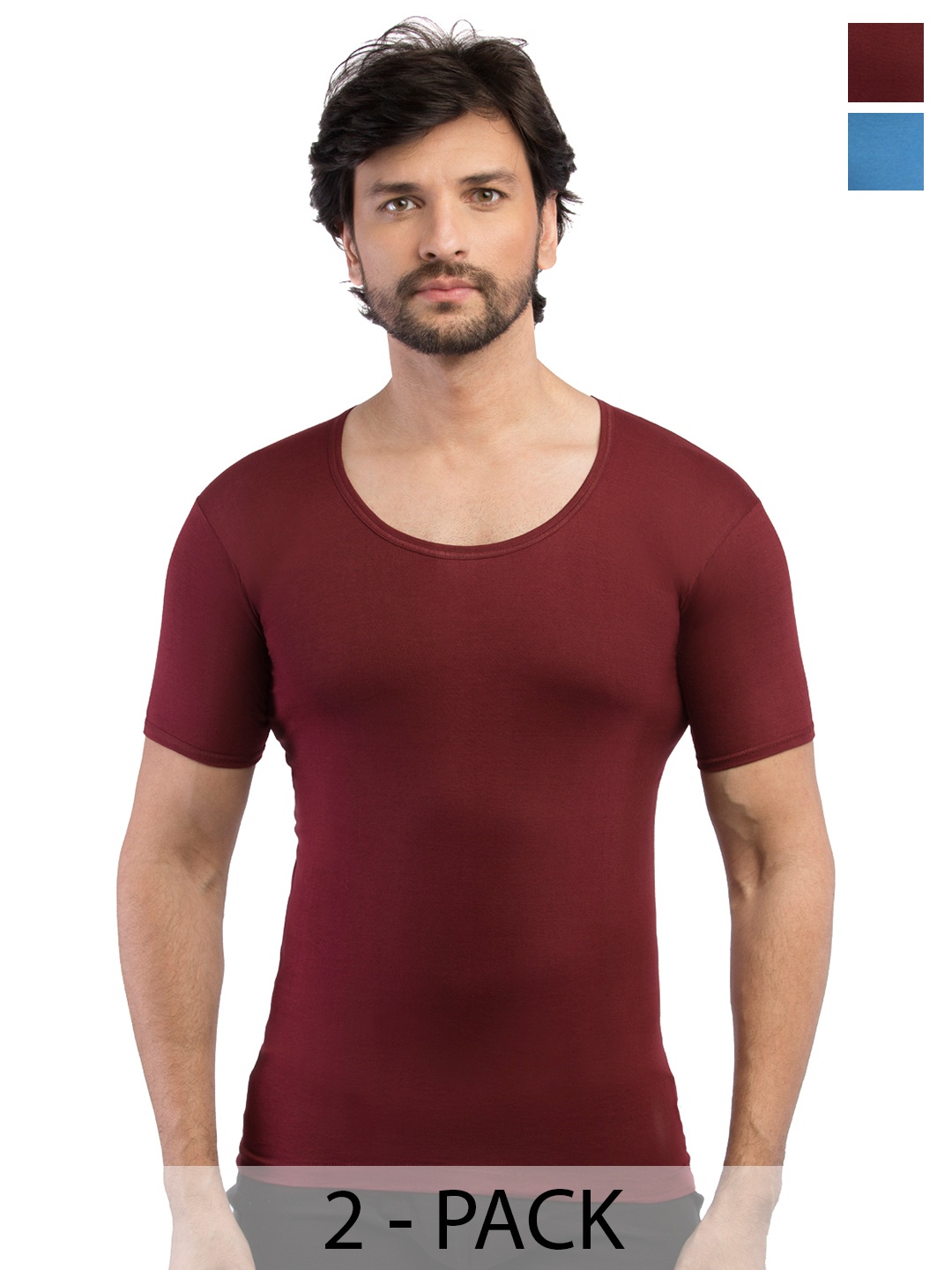 

VIP Pack Of 2 Assorted Pure Cotton Innerwear Vests VP-MI-VS-SPCRS-10P-PO2-80