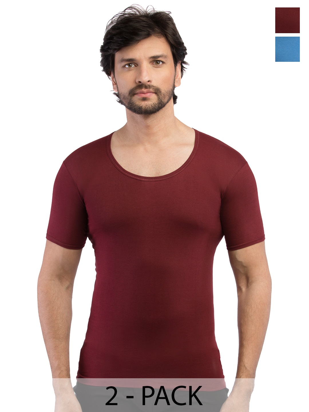

VIP Pack Of 2 Assorted Pure Cotton Innerwear Vests- VP-MI-VS-SPCRS-10P-PO2-95