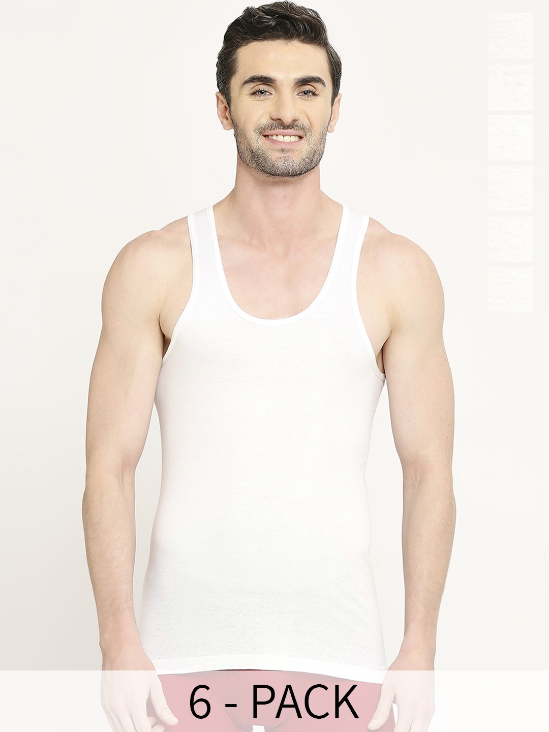 

VIP Pack Of 6 Moisture Absorbent Pure Cotton Basic Innerwear Vests, White