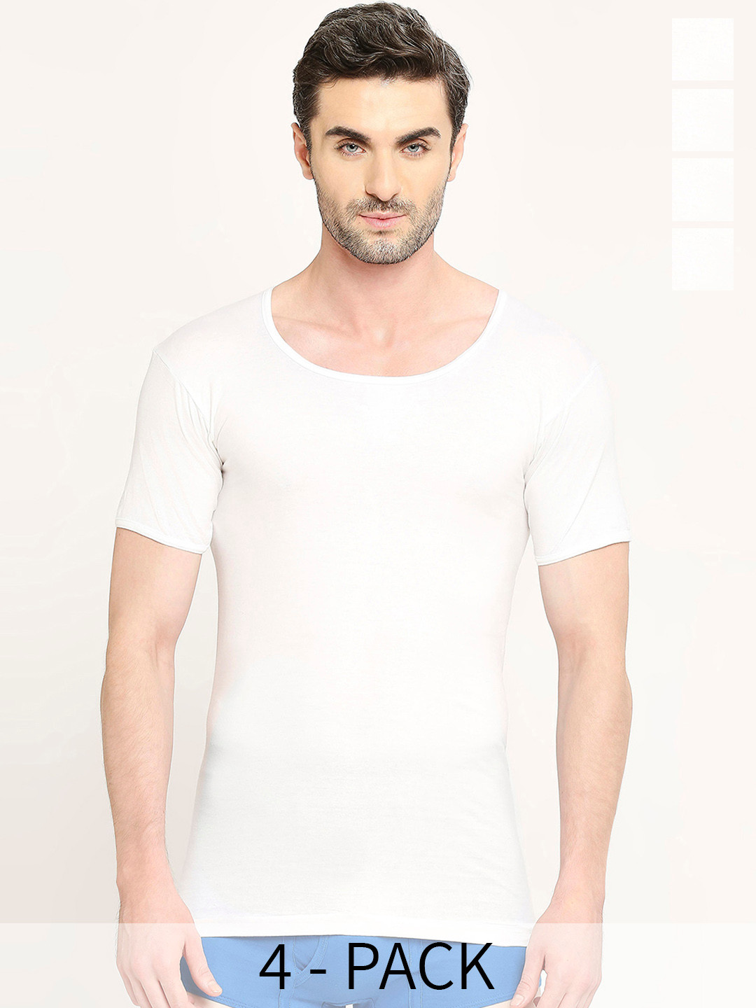 

VIP Pack Of 4 Skin friendly Pure Cotton Undershirt Innerwear Vests, White