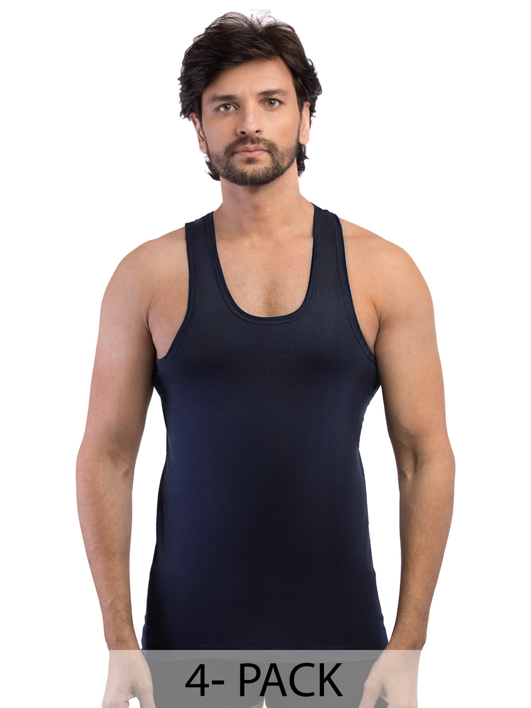 

VIP Pack Of 4 Assorted Pure Cotton Innerwear Vests VP-MI-VS-SPCRN-10P-PO4-80
