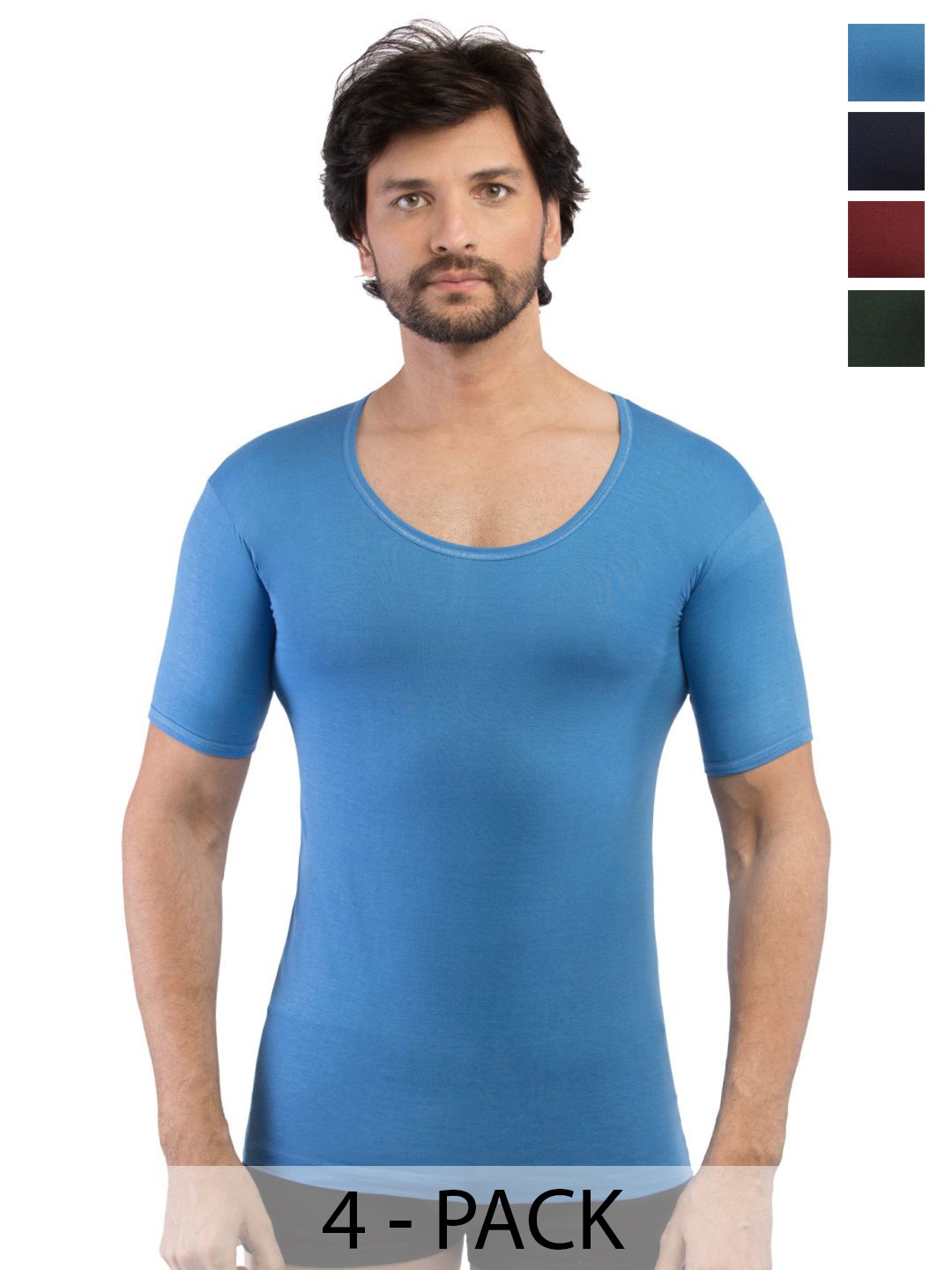 

VIP Pack Of 4 Assorted Pure Cotton Innerwear Vests VP-MI-VS-SPCRS-10P-PO4-95
