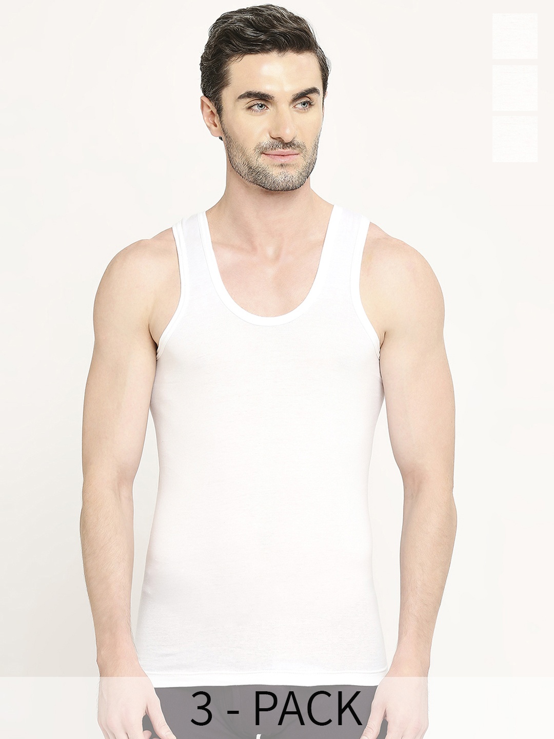 

VIP Pack Of 3 Sweat Absorbency Pure Cotton Basic Innerwear Vest, White