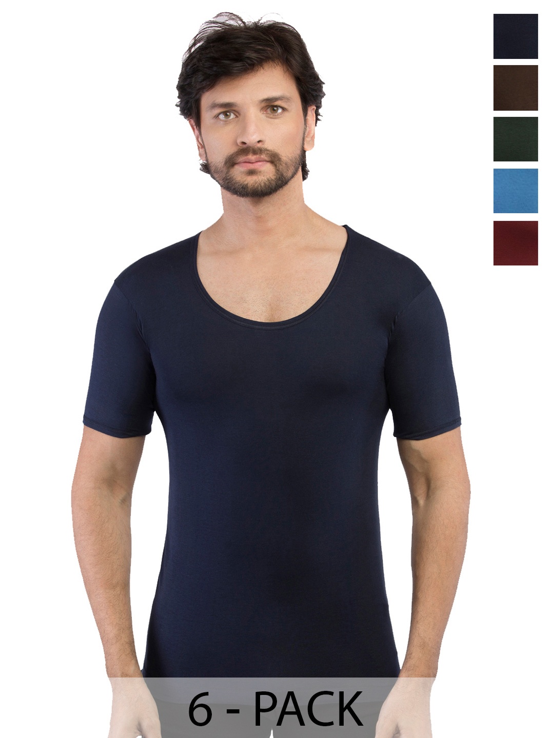 

VIP Pack Of 6 Assorted Pure Cotton Innerwear Vests VP-MI-VS-SPCRS-10P-PO6-95