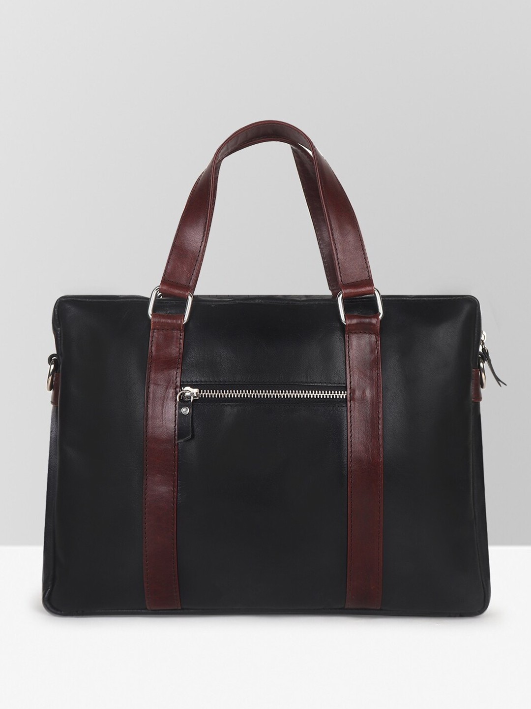 

VASKA Unisex Leather Laptop Bag, Black