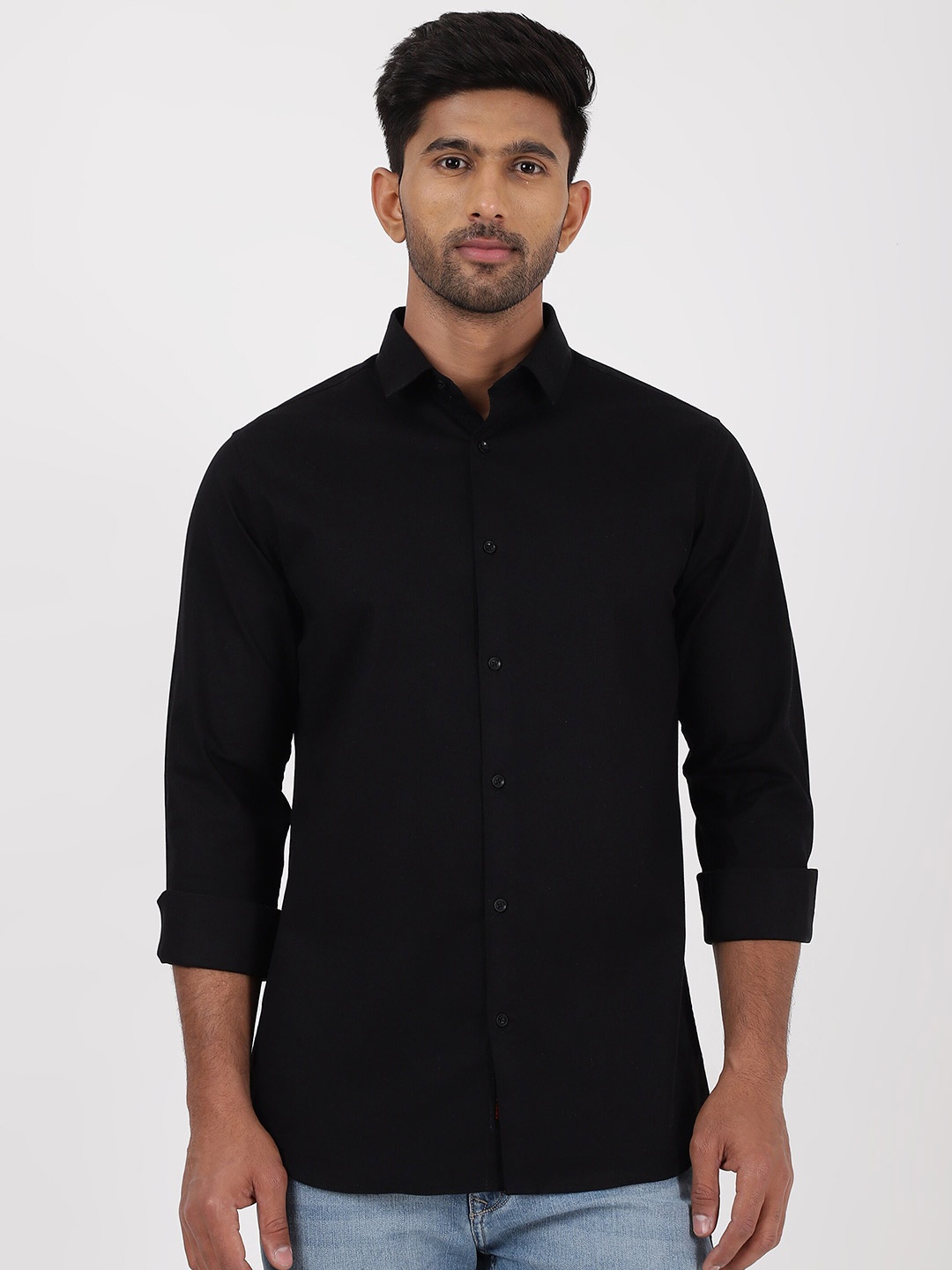 

Gavin Paris Cutaway Collar Cotton Formal Shirt, Black