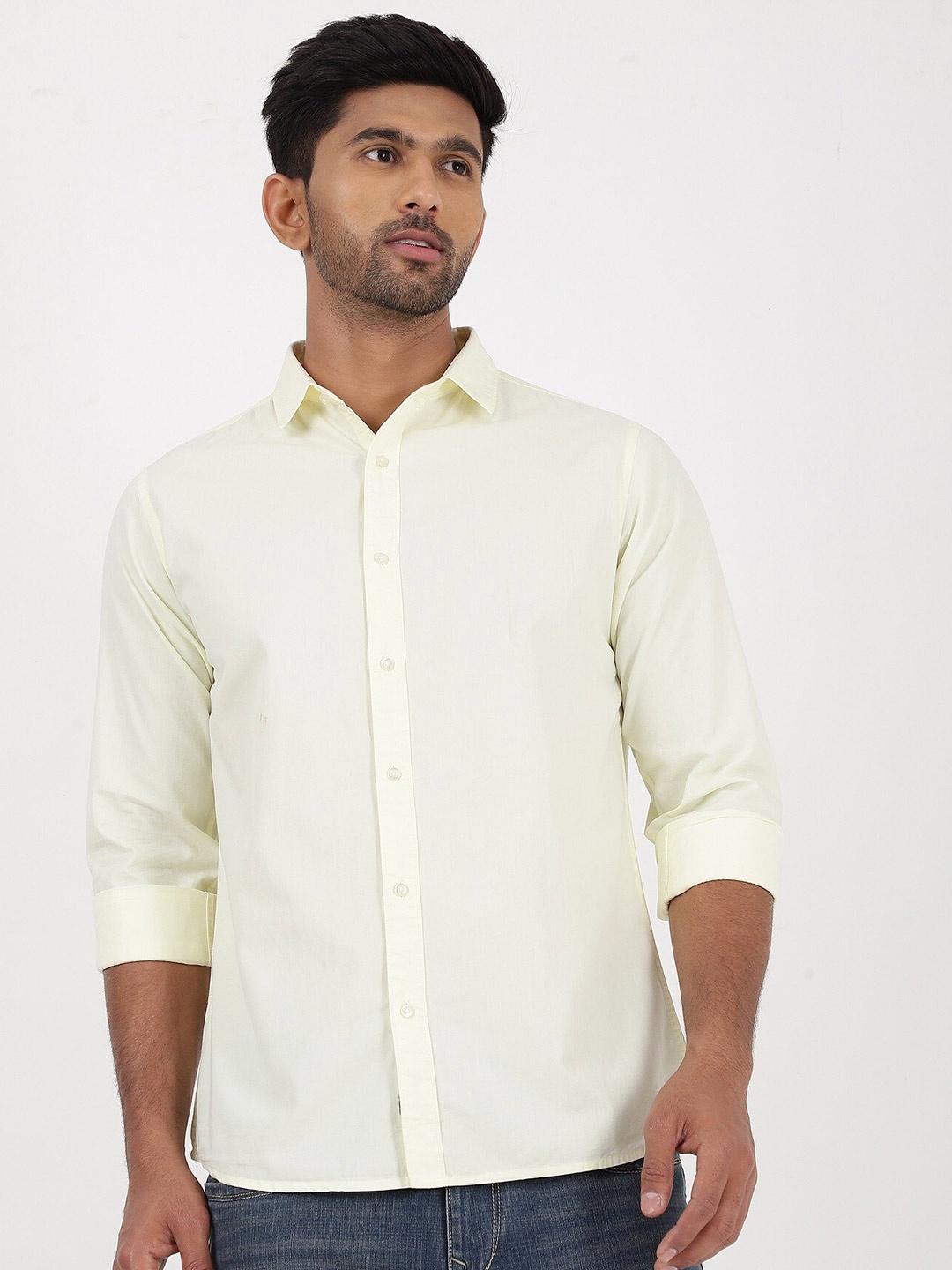 

Gavin Paris Formal Spread Collar Long Sleeves Cotton Formal Shirt, Yellow