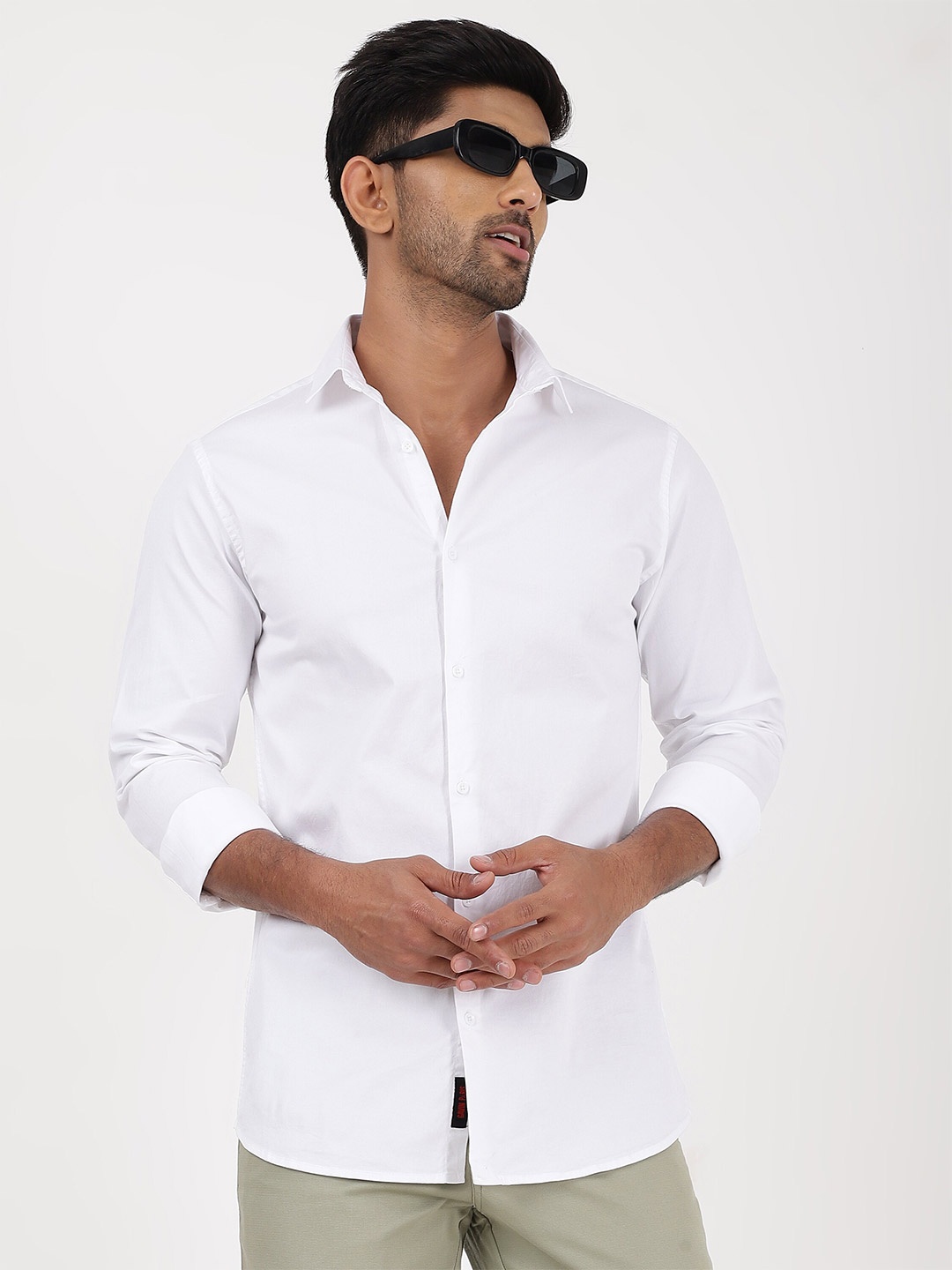 

Gavin Paris Spread Collar Long Sleeves Cotton Formal Shirt, White