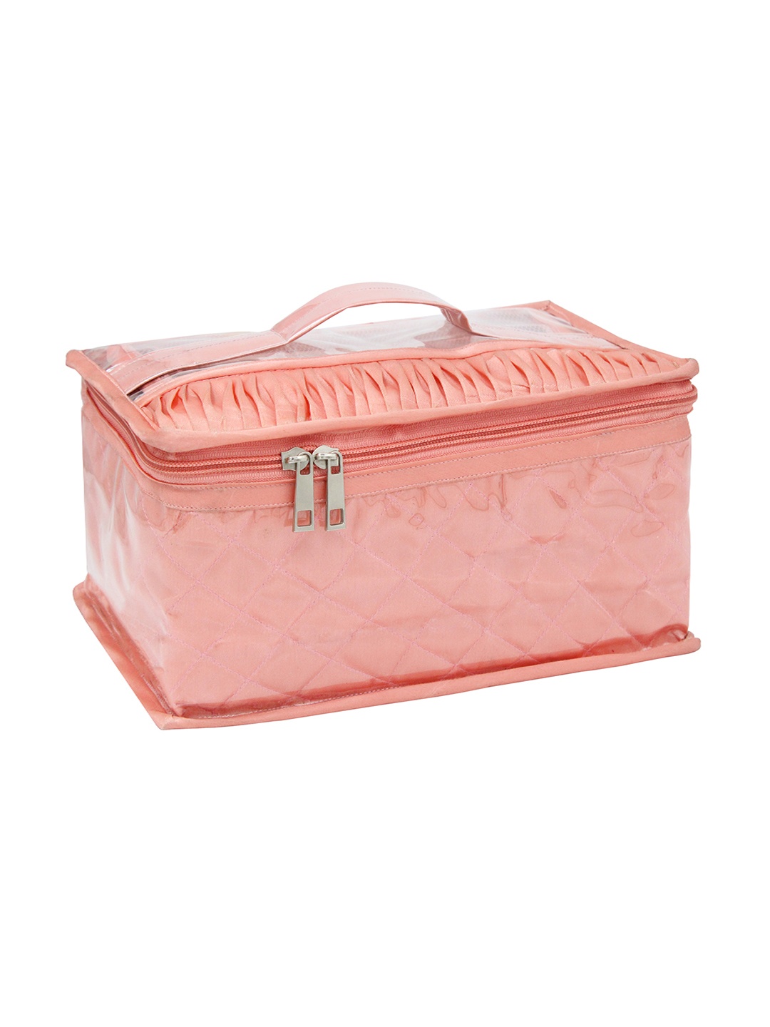 

atorakushon Peach-Coloured Reusable Jewellery Makeup Organisers