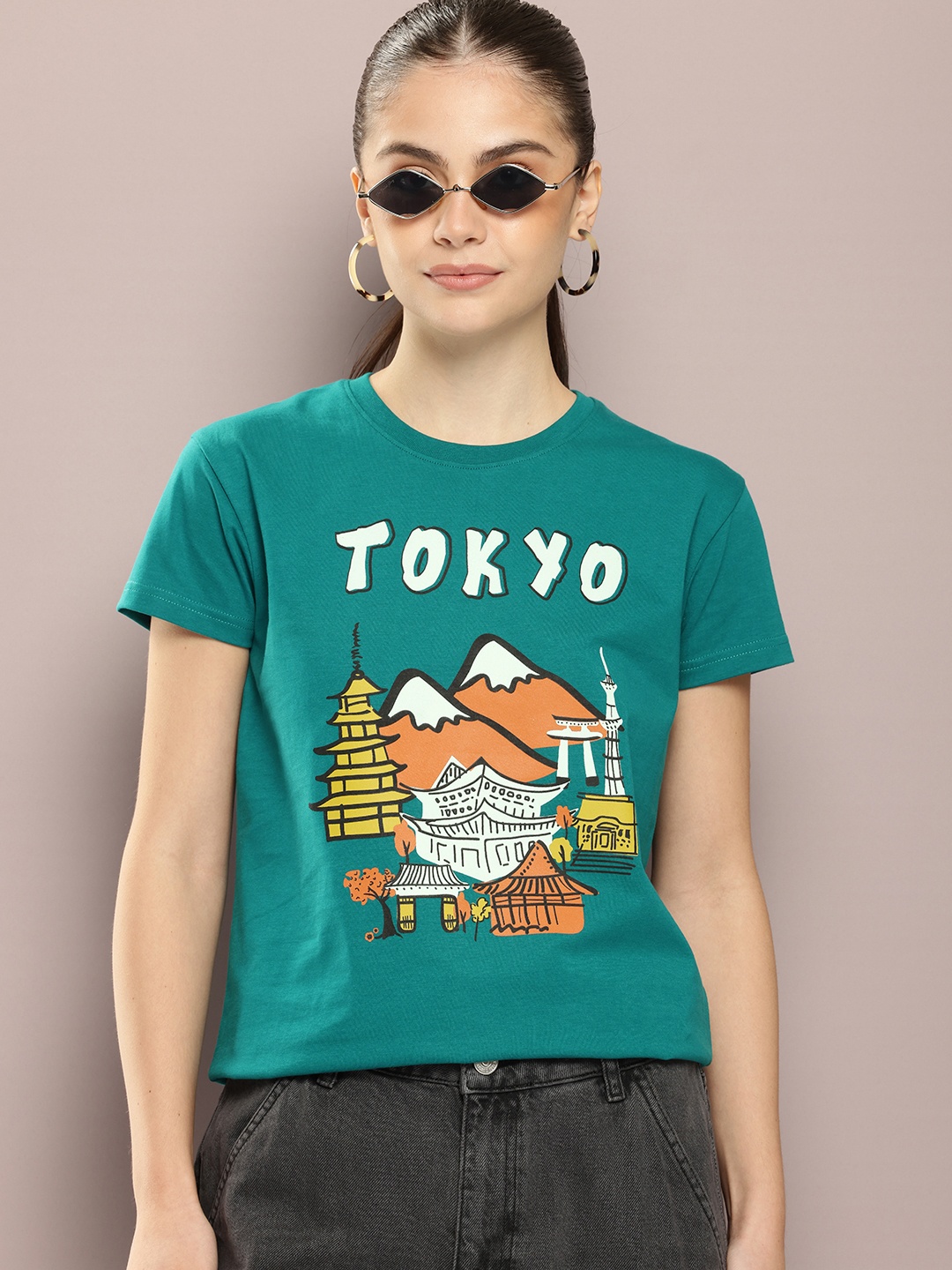

DILLINGER Women Graphic Printed T-shirt, Green
