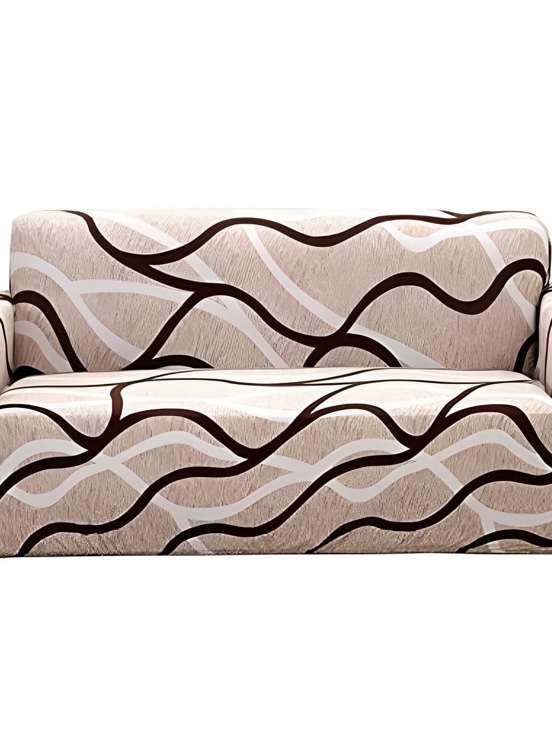

Furshine Wave Stretch Sofa Cover Triple Seater, Beige