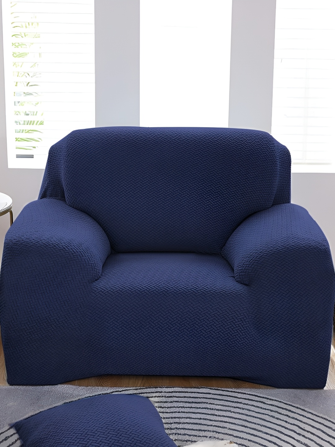 

Furshine Navy Blue Sofa Cover Single Seater