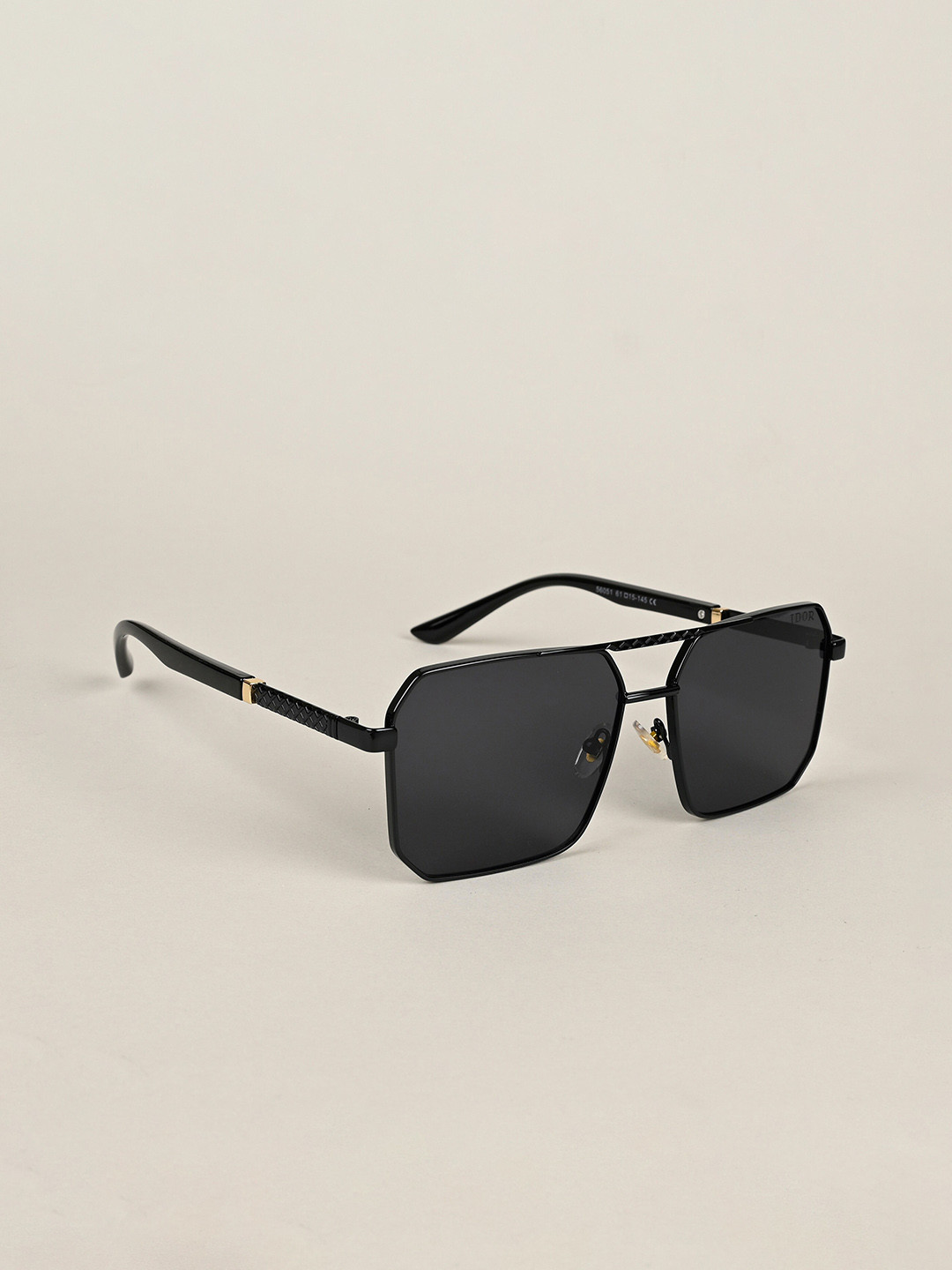 

IDOR Unisex Square Sunglasses with UV Protected Lens IDOR-56051, Black