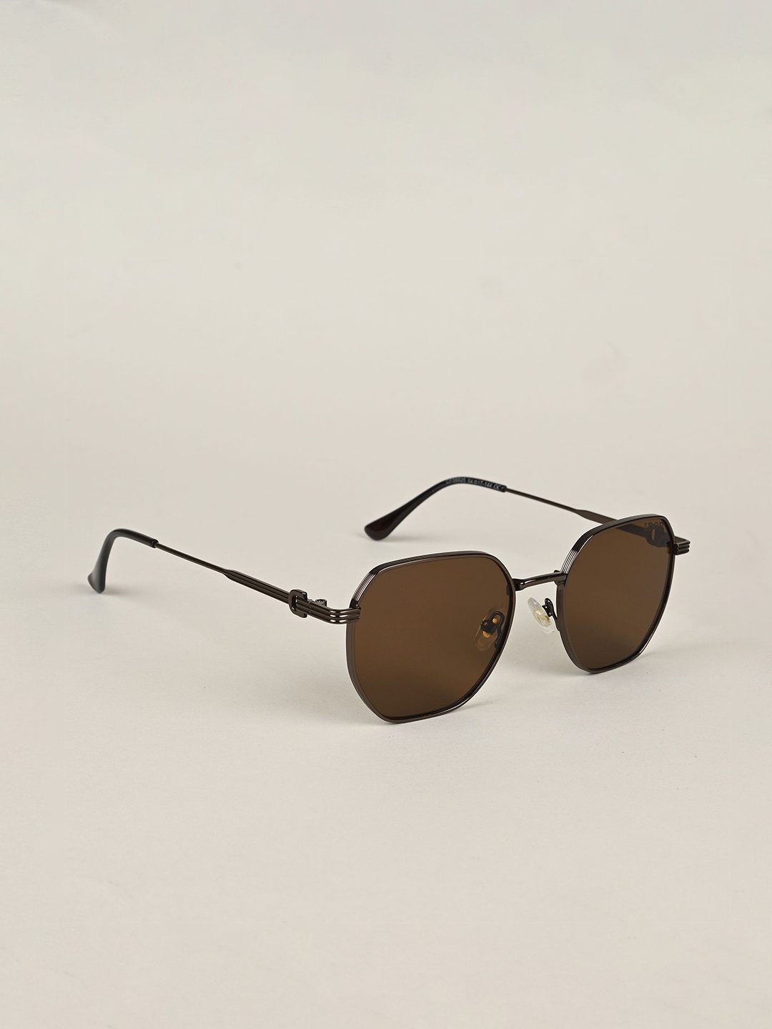 IDOR Unisex Oval Sunglasses with UV Protected Lens IDOR-56025, Brown