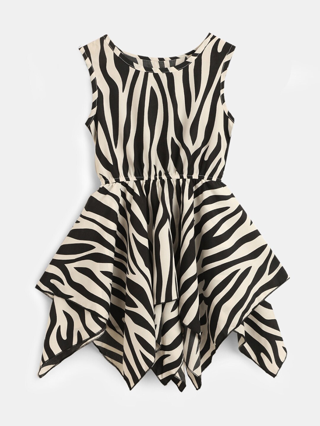 

HERE&NOW Girls Striped Fit & Flare Dress, Black