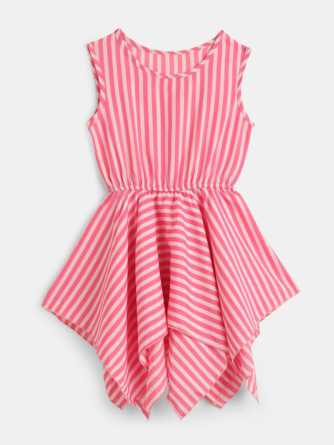 

HERE&NOW Girls Striped Fit & Flare Dress, Pink