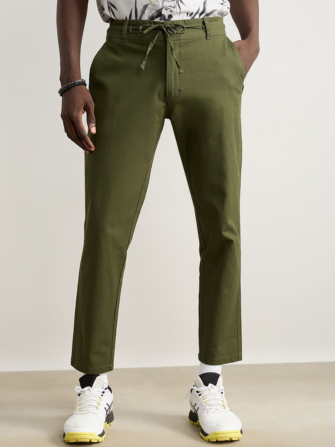 

FREAKINS Men Mid Rise Regular Jogger Trouser, Green