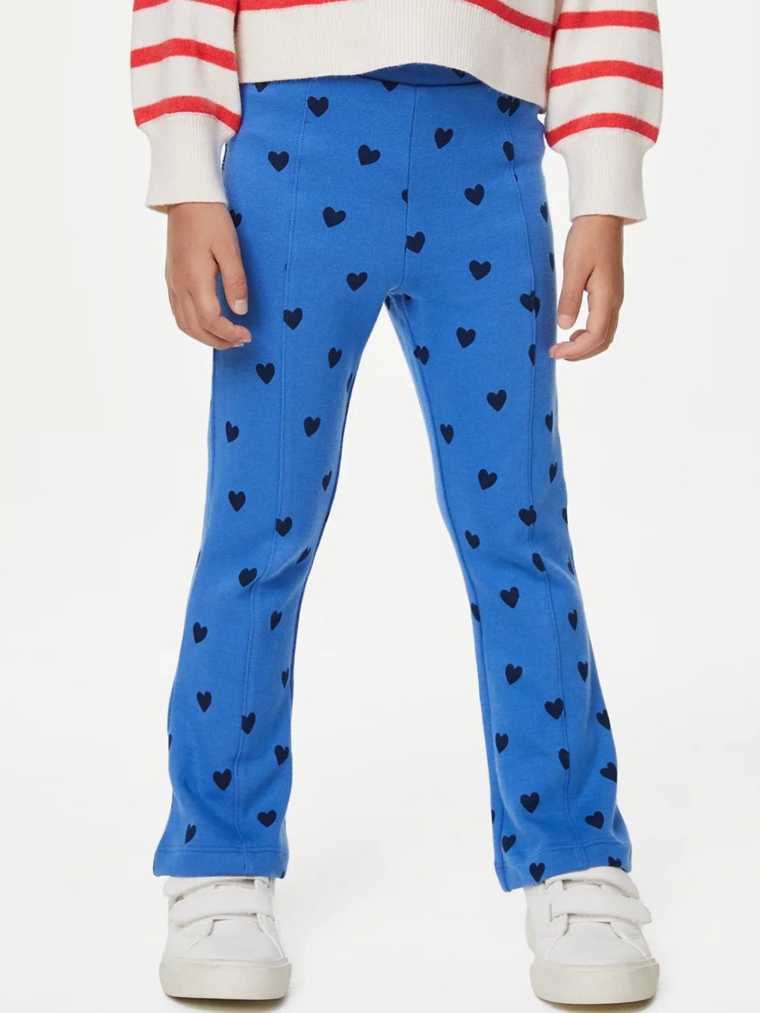 

Marks & Spencer Girls Printed Flared Leggings, Blue