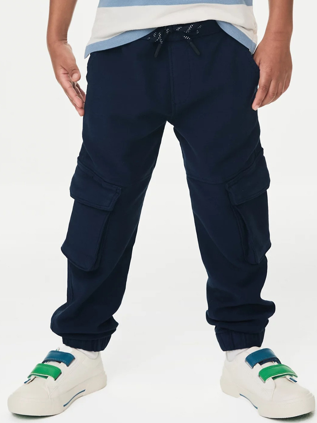 

Marks & Spencer Boys Mid Rise Cargo Joggers, Navy blue