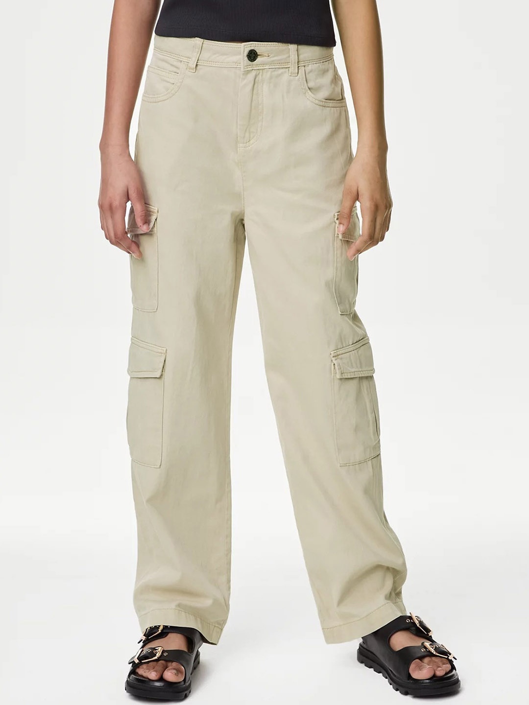 

Marks & Spencer Girls High-Rise Cargos, Beige