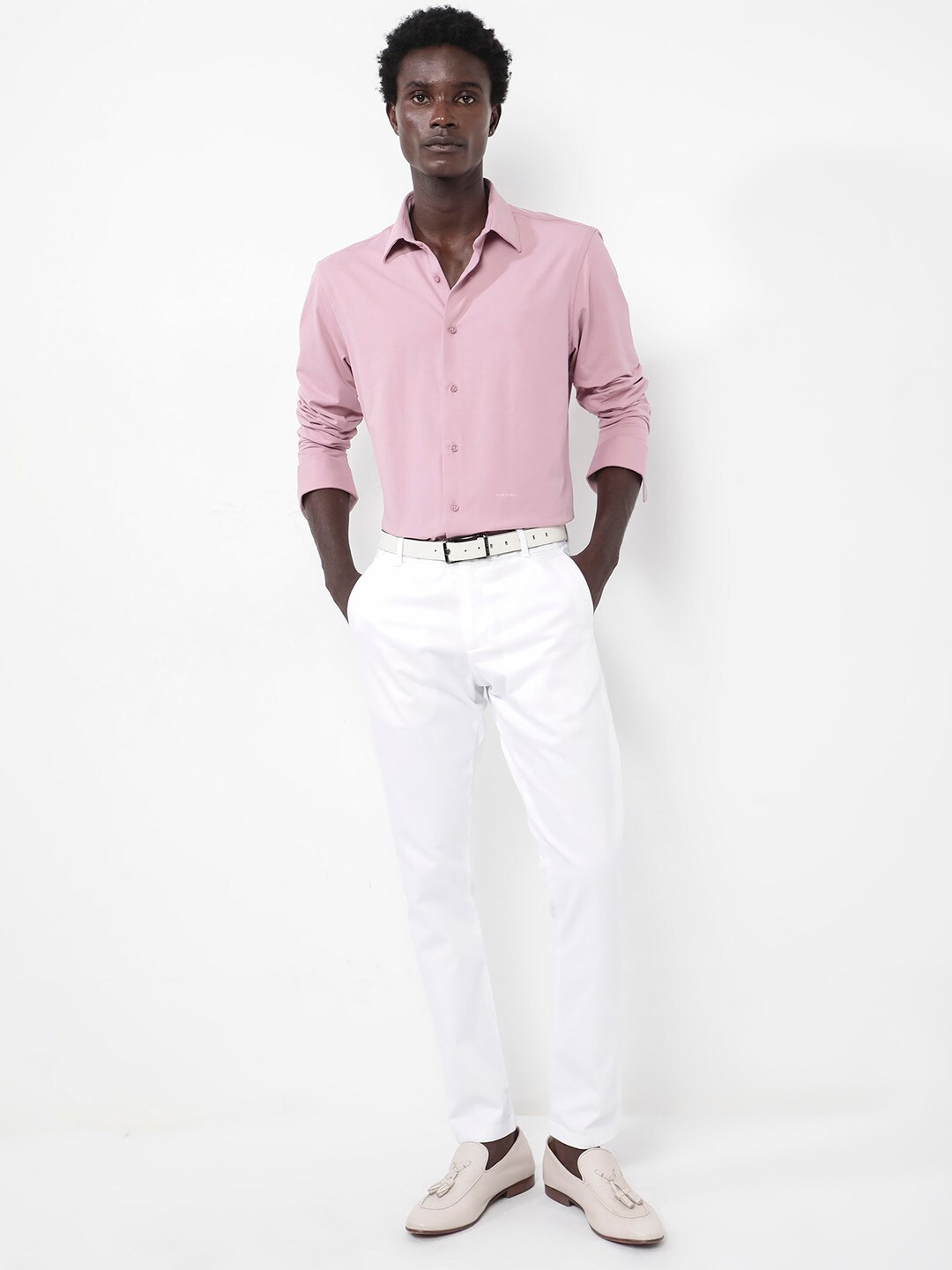 

RARE RABBIT Men Flyknit Power Stretch Knitted Shirt, Pink