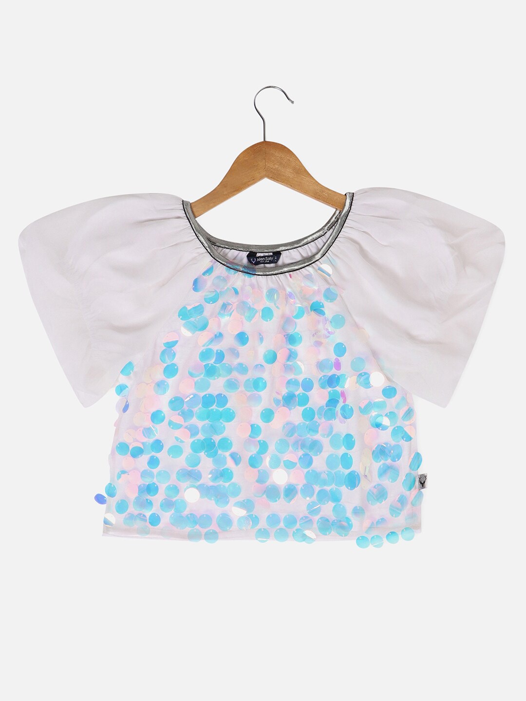 

Allen Solly Junior Girls Floral Print Flared Sleeve Cotton Blouson Top, White
