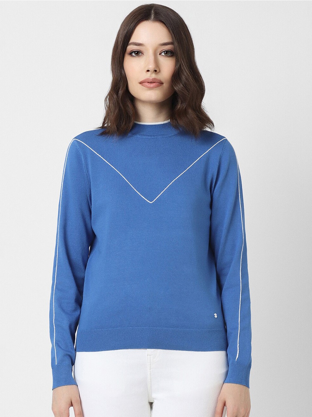 

Van Heusen Woman High Neck Long Sleeves Pullover Sweatshirt, Blue