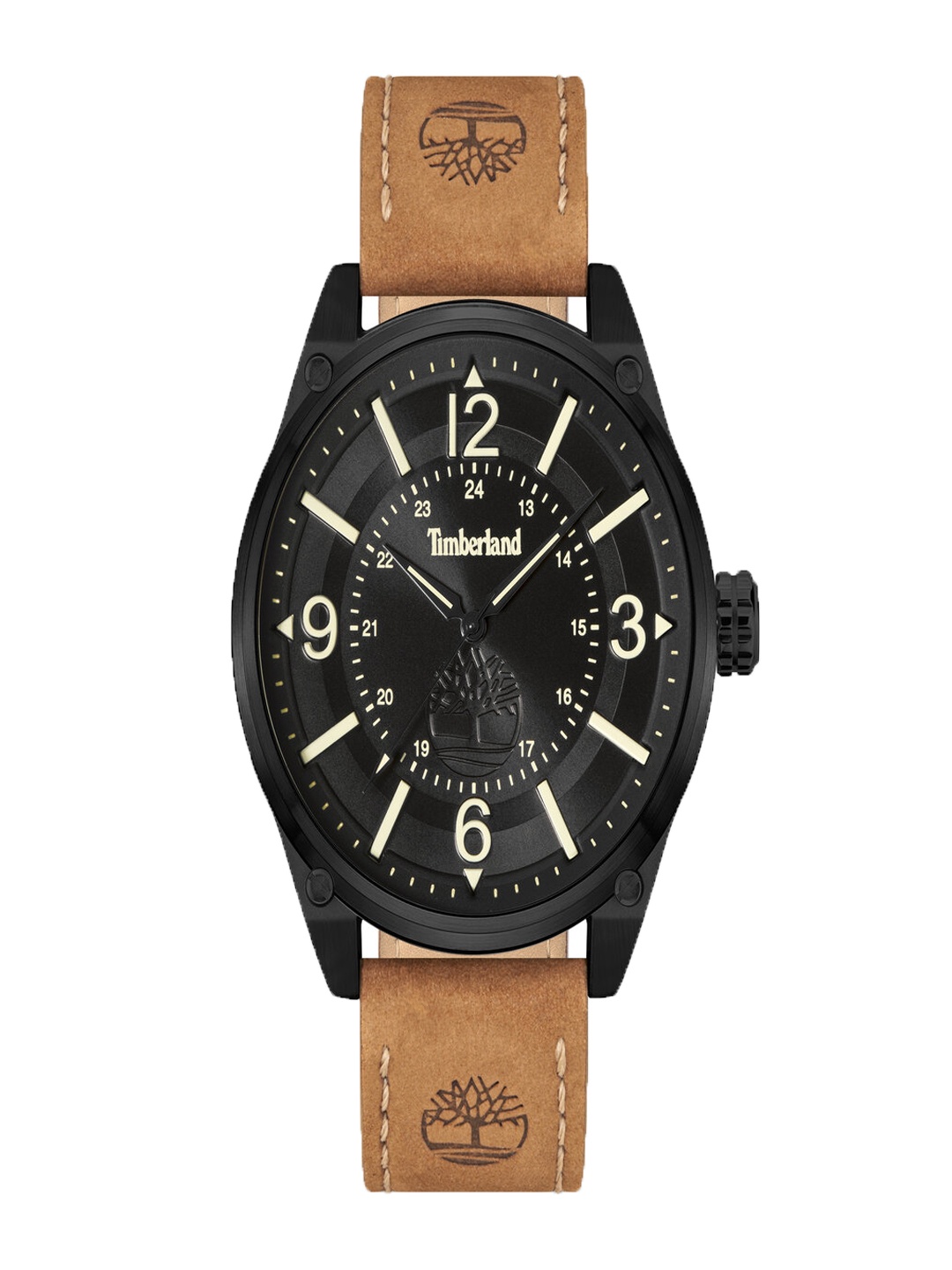 

Timberland Palmyra-Z Men Leather Water resistance Round Analogue Watch, Black