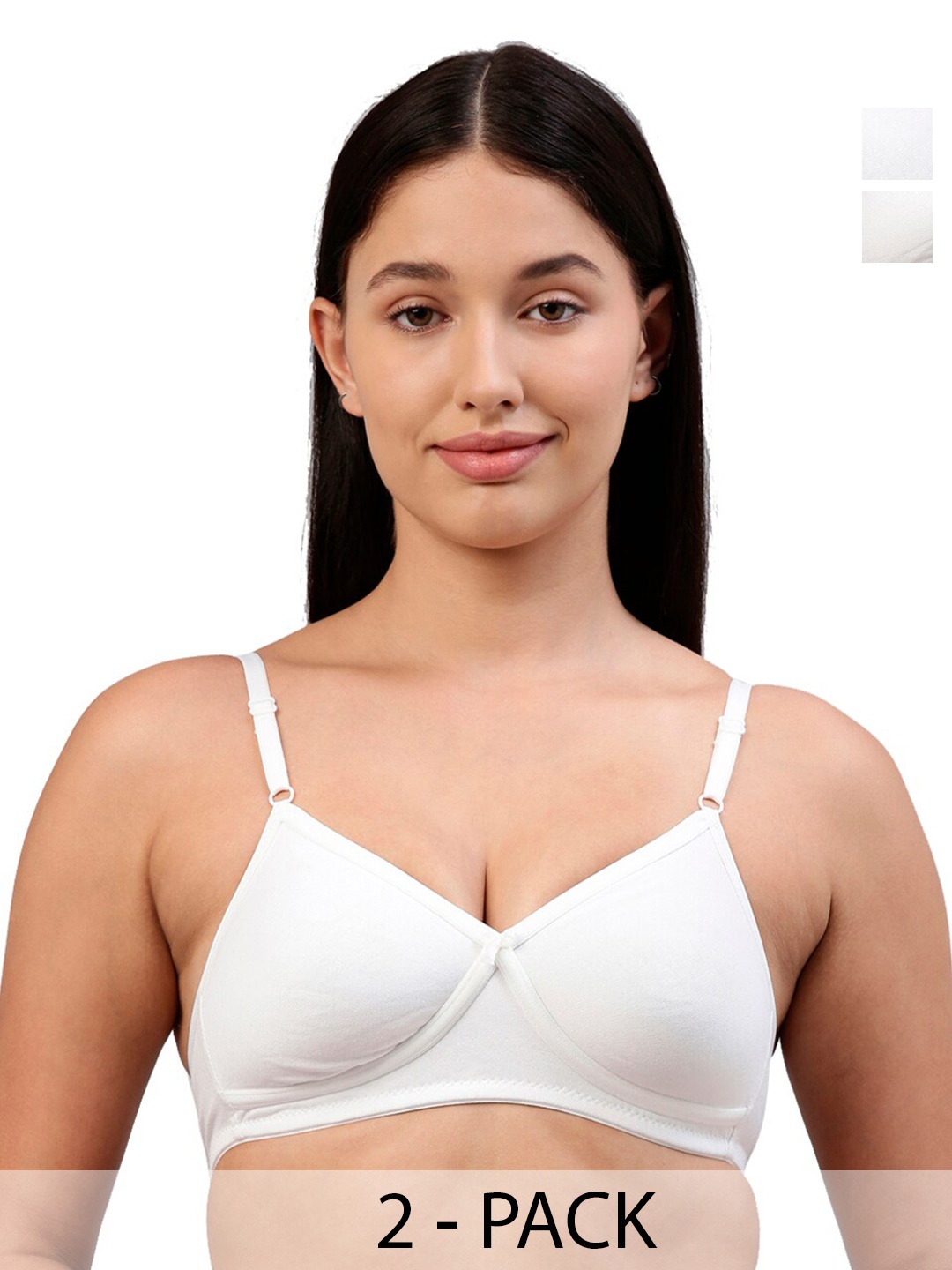 

Feelings Dazzle Pack Of 2 Full Coverage Non Padded Everyday Bra With All Day Comfort, White