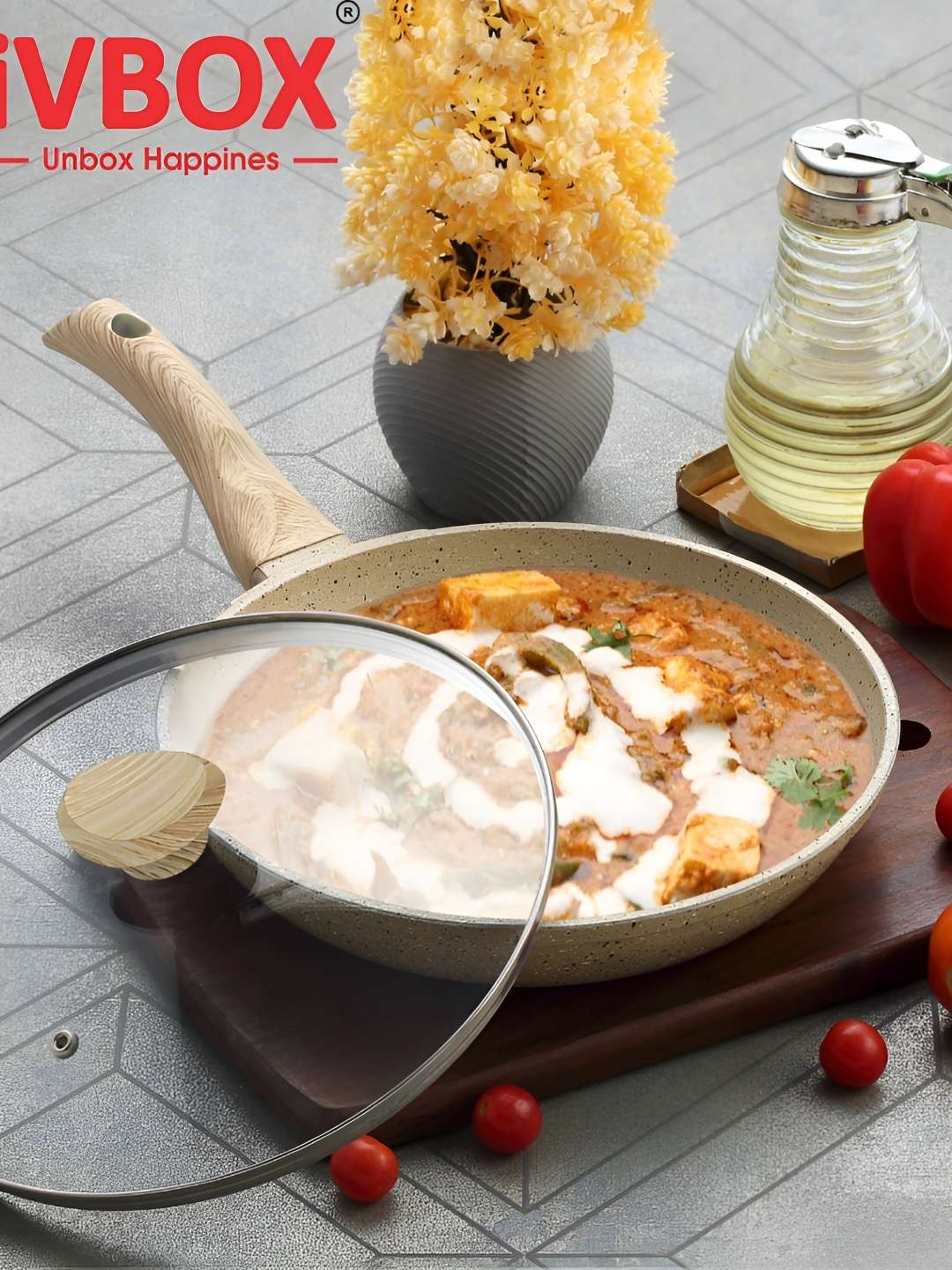 

iVBOX Non Stick Fry Pan 1.5 L, Cream