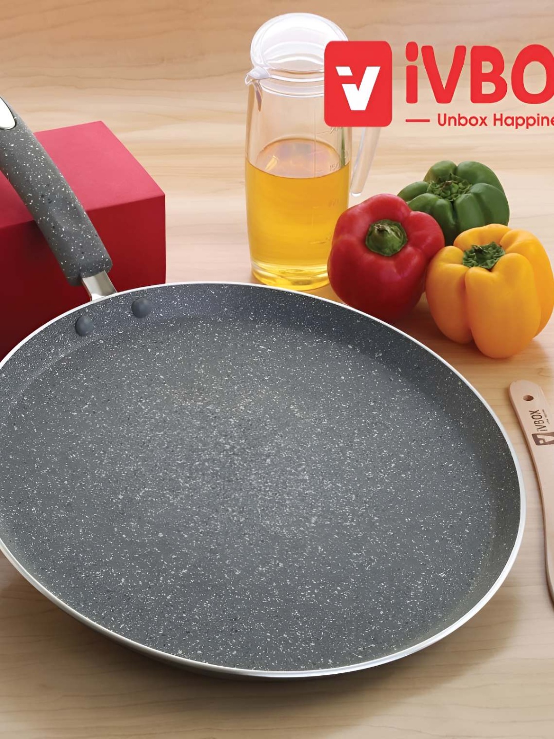 

iVBOX Black Non Stick Flat Dosa Tawa 1.2 L