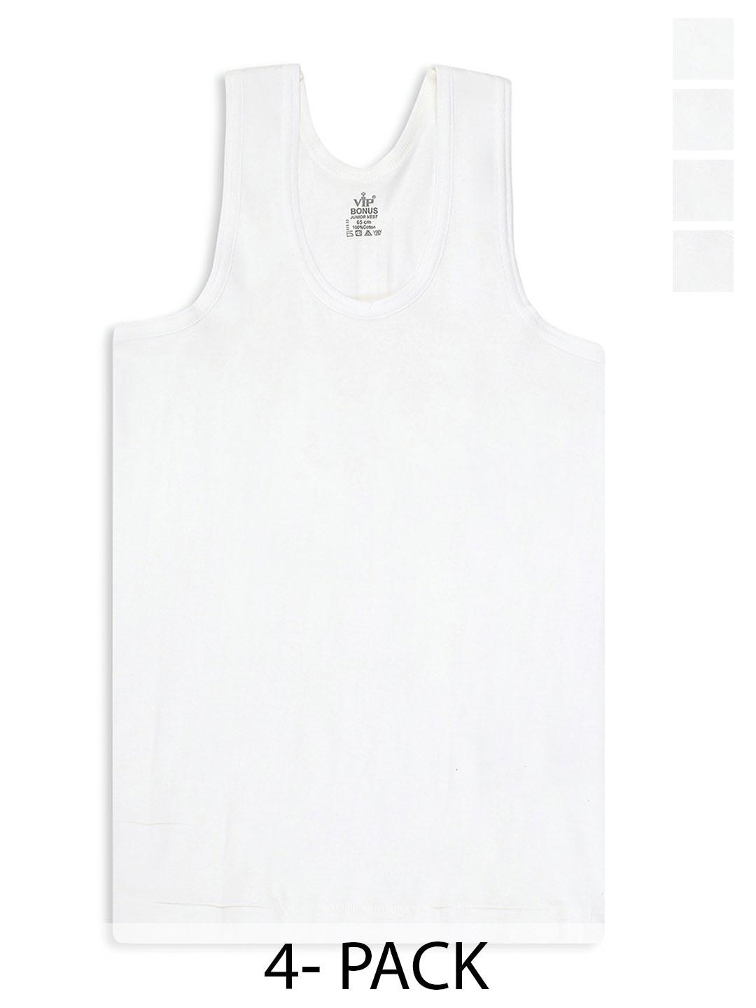 

VIP Boy Pack Of 4 Breathable Pure Cotton Jhabla Innerwear Vests, White