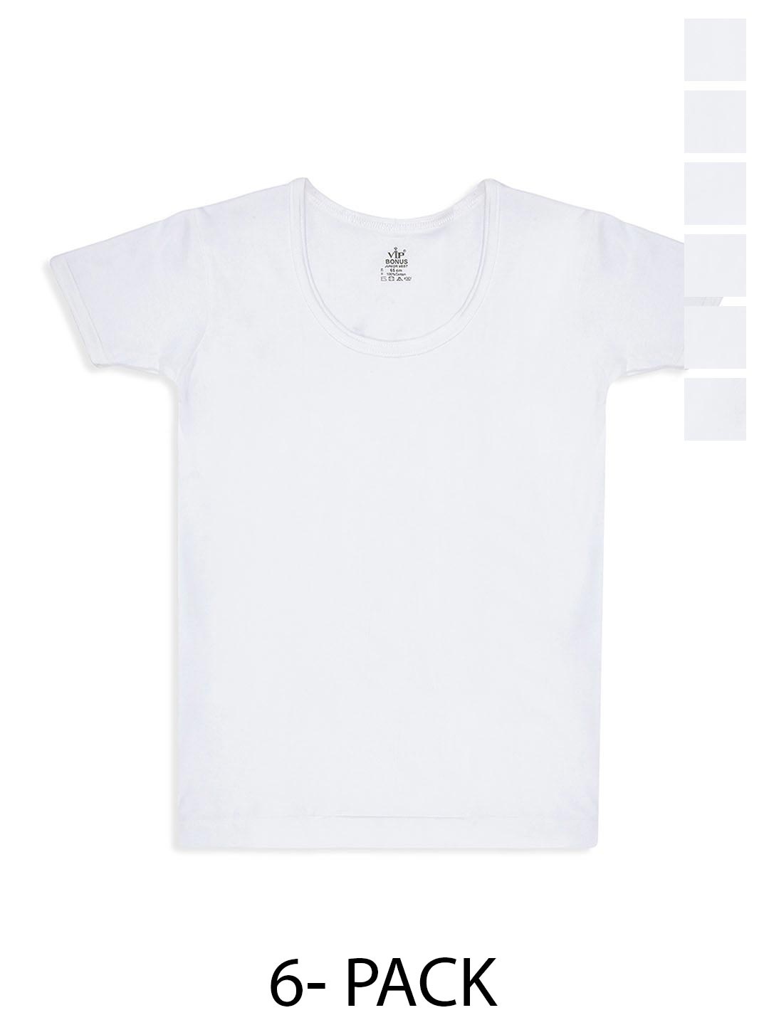

VIP Boys Pack Of 6 Pure Cotton Innerwear Vest, White