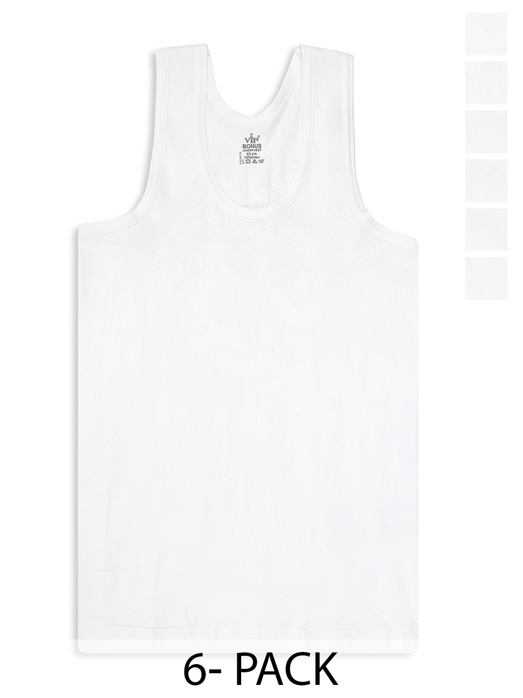 

VIP Boys Pack Of 6 Pure Cotton Innerwear Vest, White