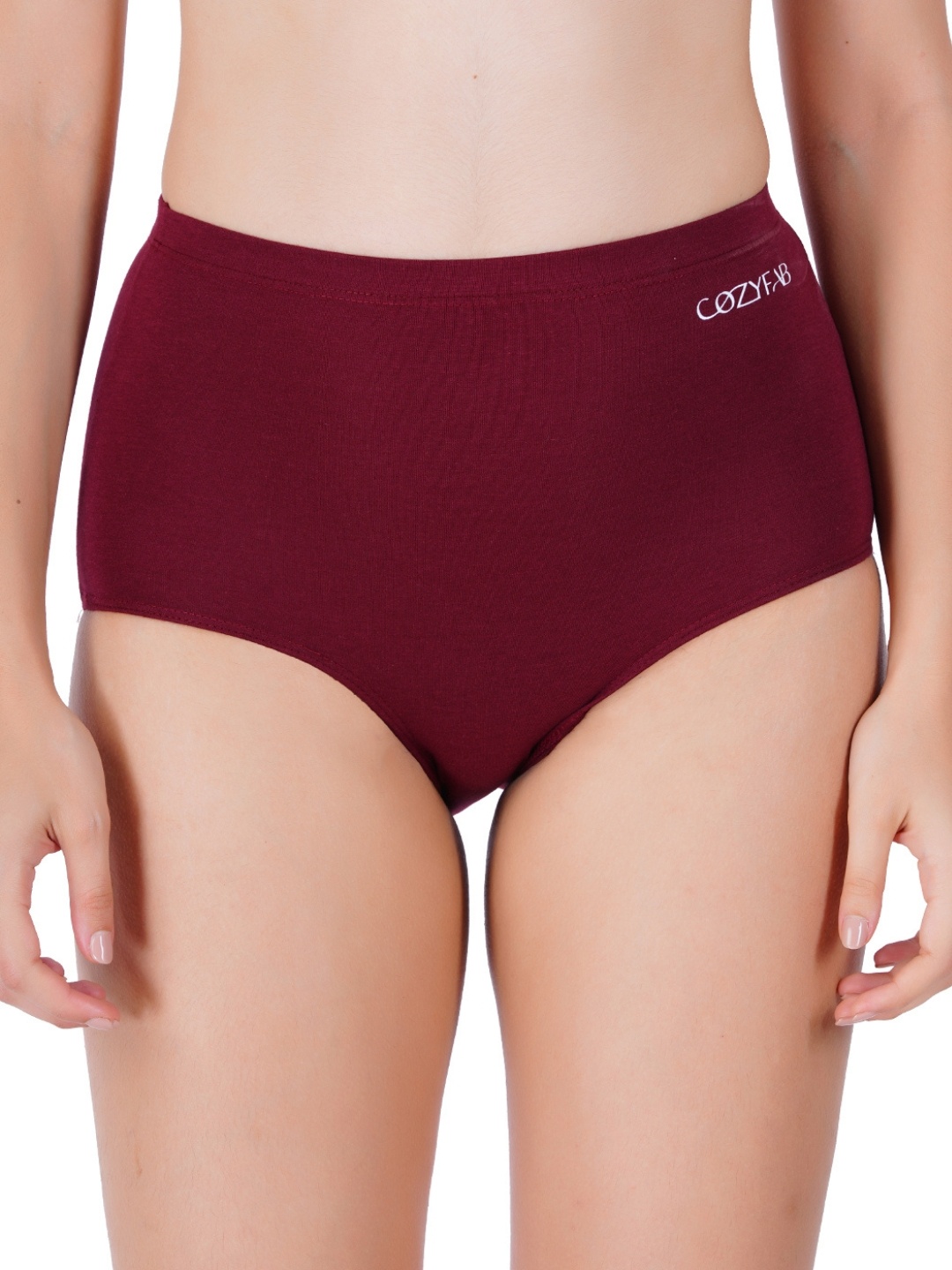 

CozyFab Women Anti-Odour High-Rise Hipster Briefs, Maroon