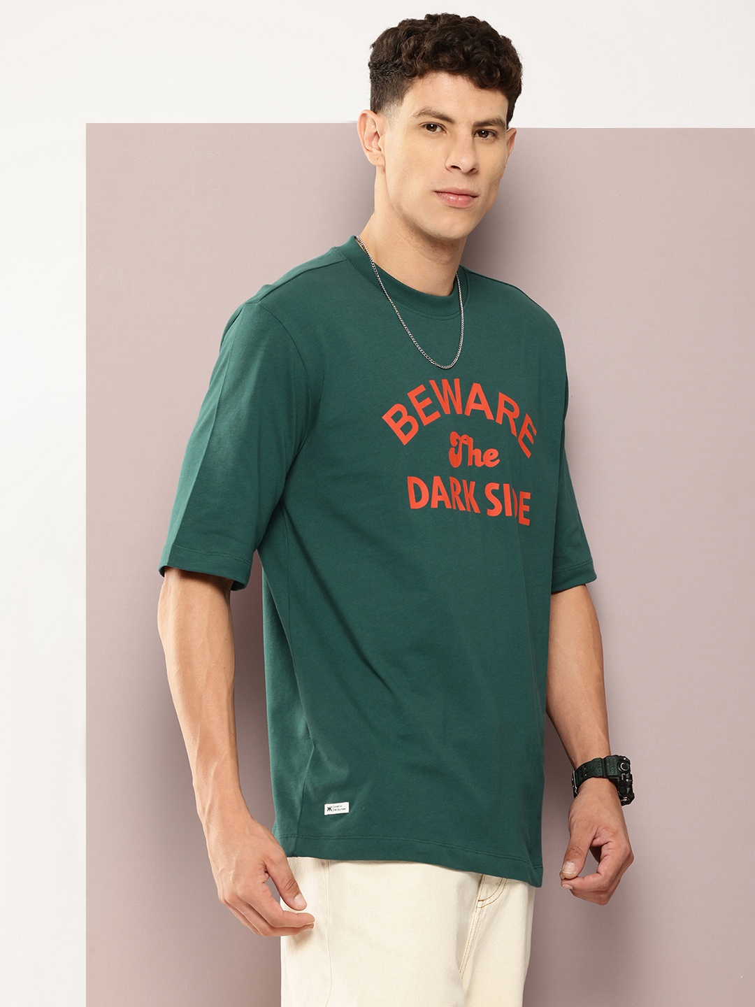 

Kook N Keech Men Typography Star Wars Printed Pure Cotton Oversized T-shirt, Green
