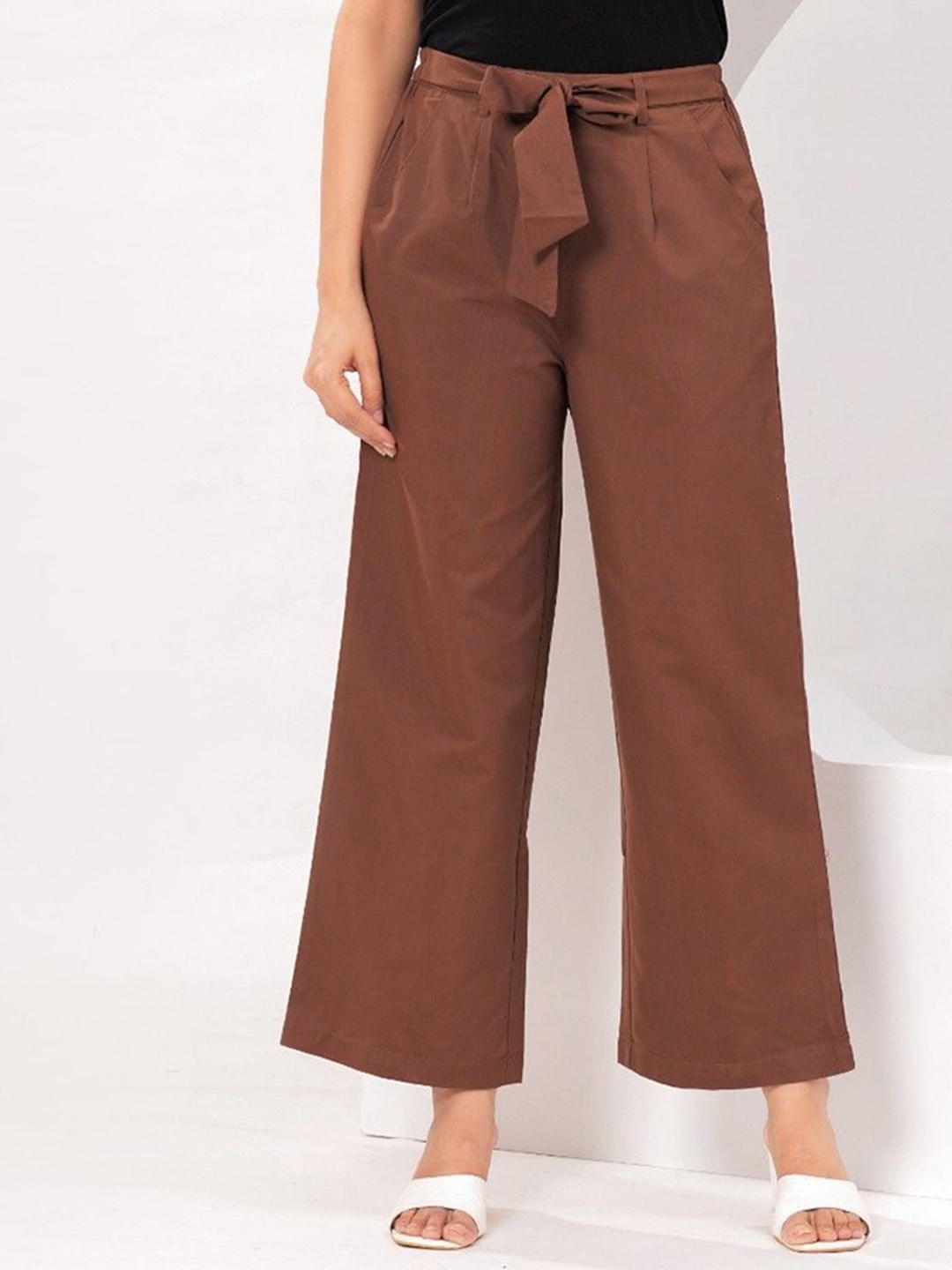 

ETC Relaxed Fit Cotton Culottes Trouser, Brown