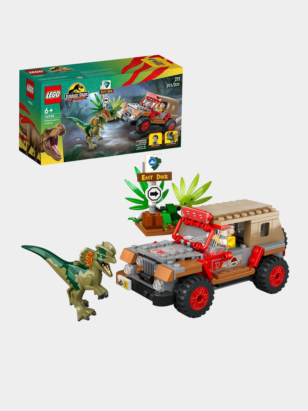 

LEGO Jurassic Park Dilophosaurus Ambush Toy Vehicle, Red