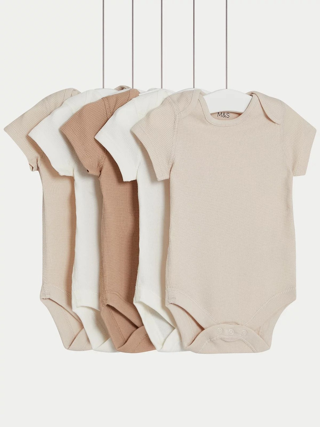 

Marks & Spencer Boys Pack Of 5 Pure Cotton Bodysuits, Cream