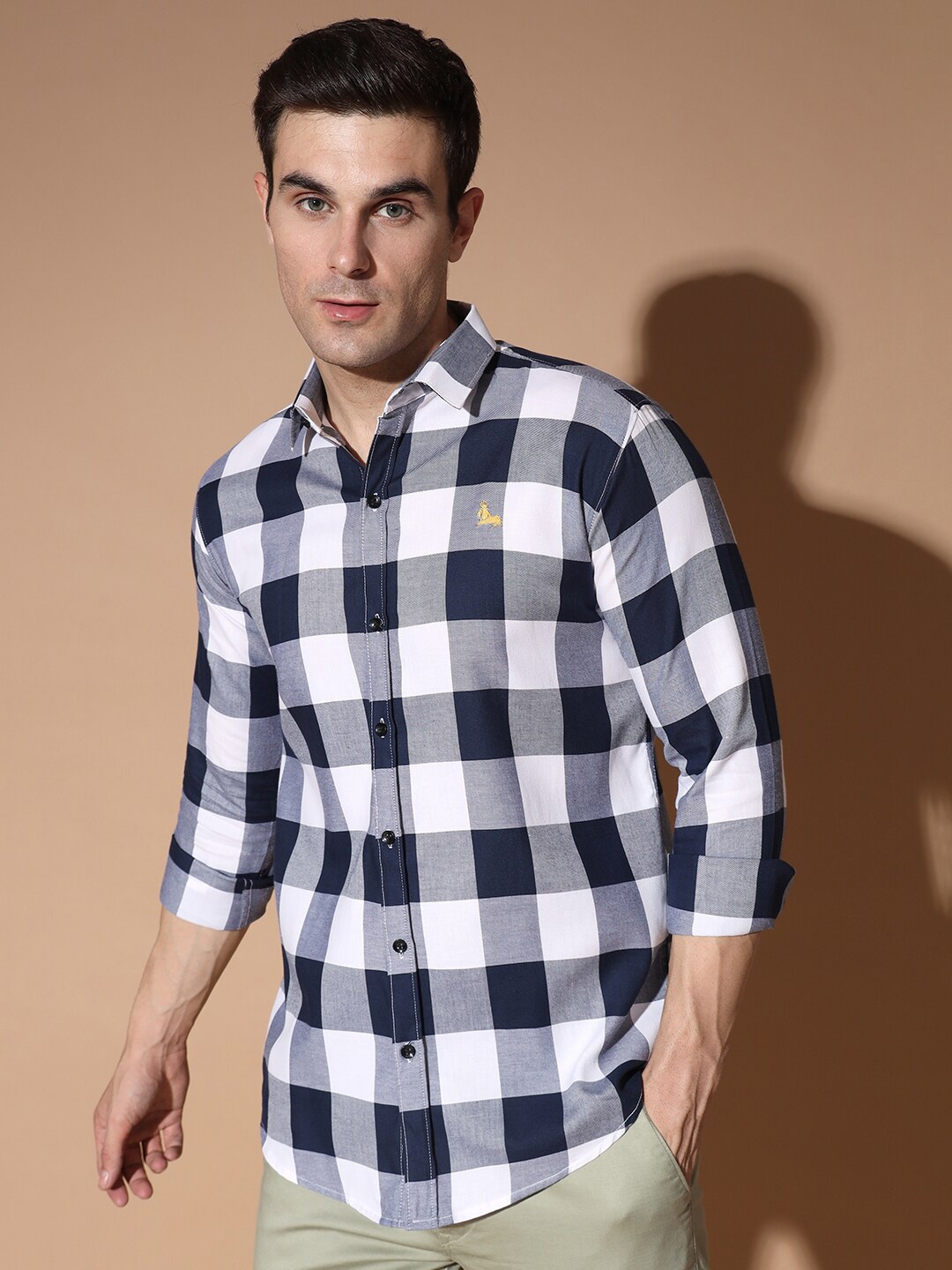 

RAMAESTRY Original Buffalo Checks Opaque Casual Shirt, White