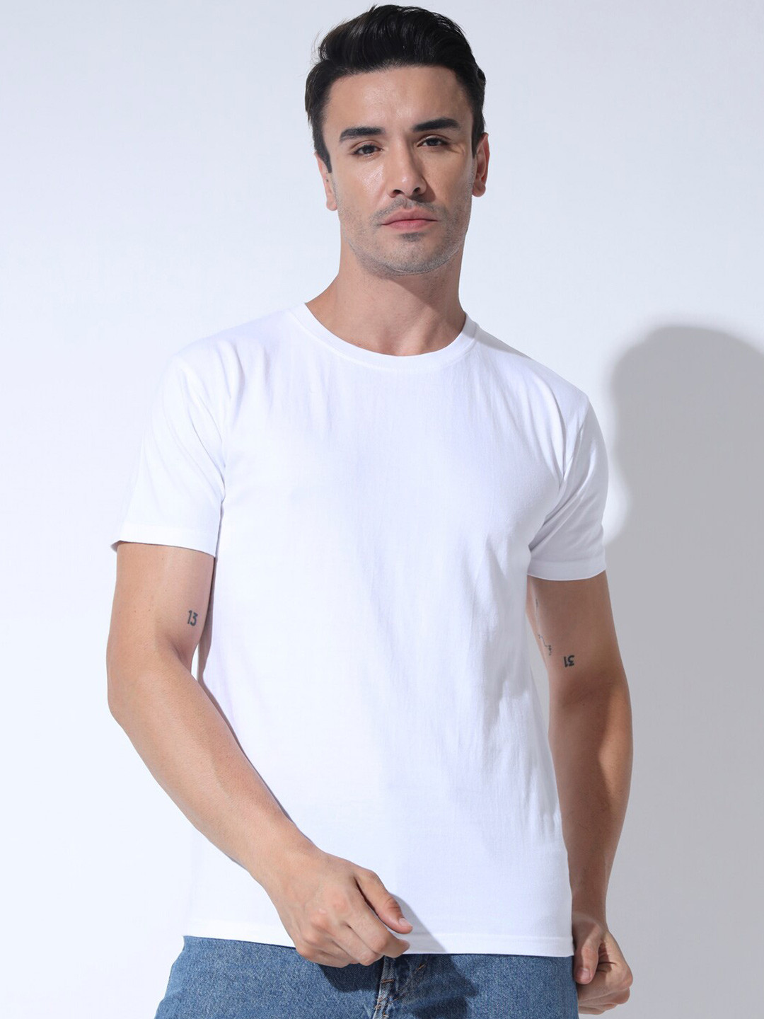 

RAMAESTRY Cotton Regular fit T-shirt, White