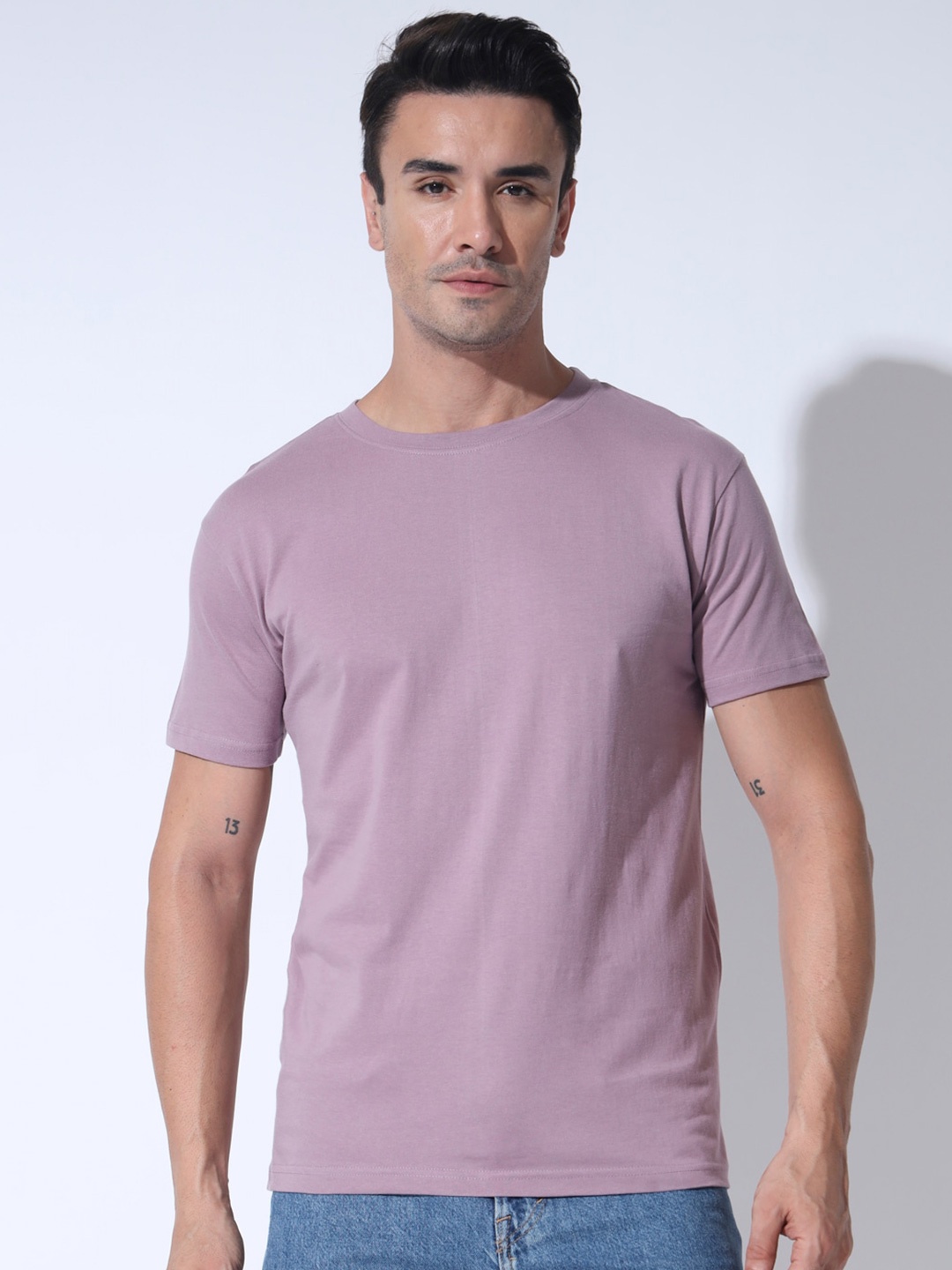 

RAMAESTRY Round Neck Cotton T-shirt, Lavender