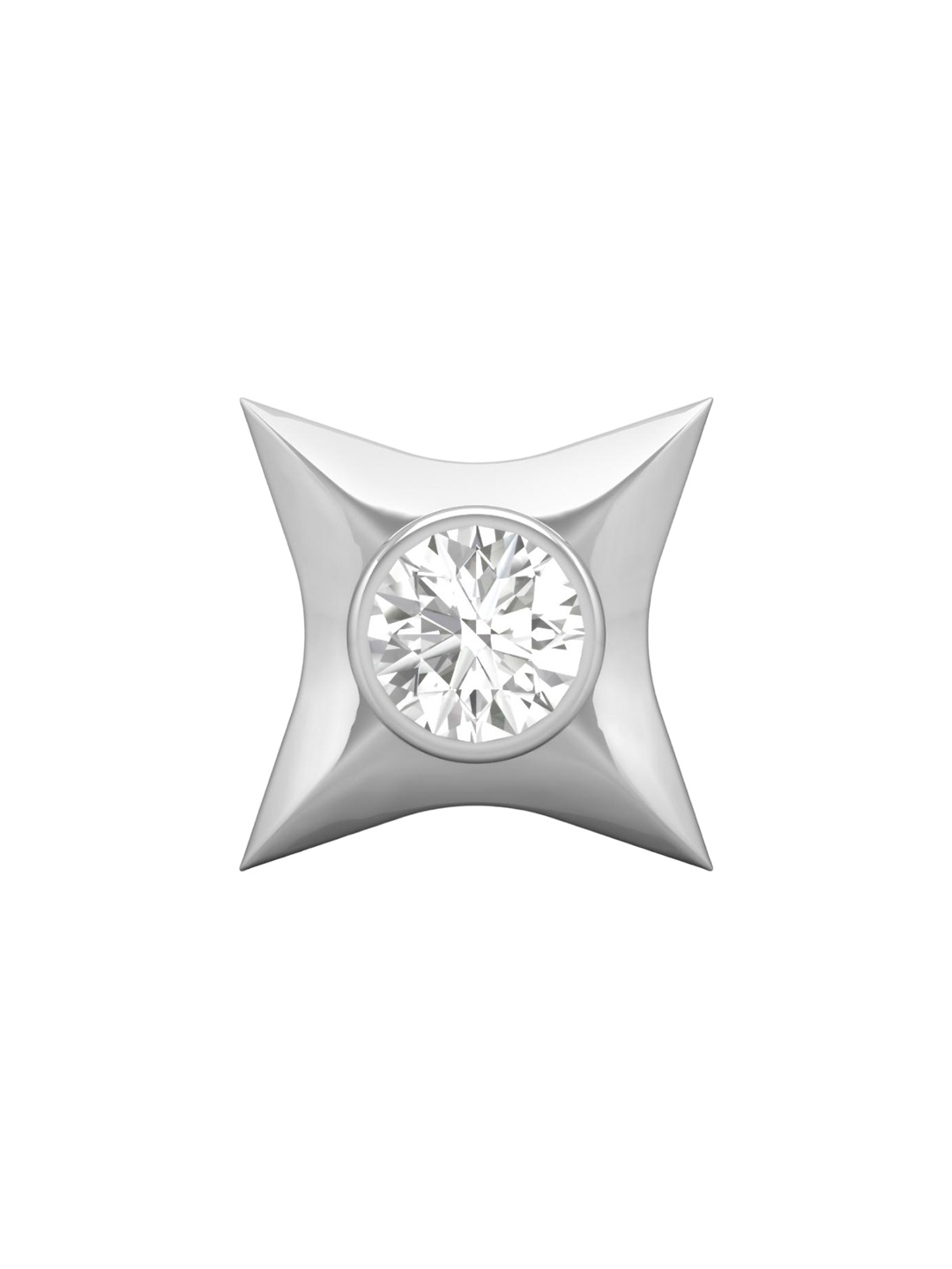 

ORIONZ Men Silver Plated Stone Studded Studs Earrings