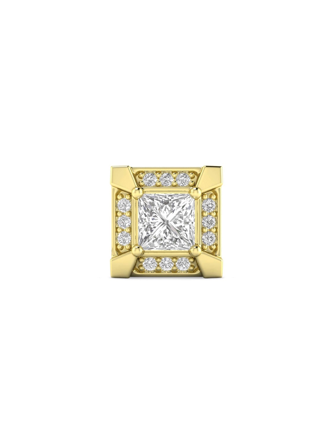 

ORIONZ Men 925 Sterling Silver Gold-Plated Square Studs